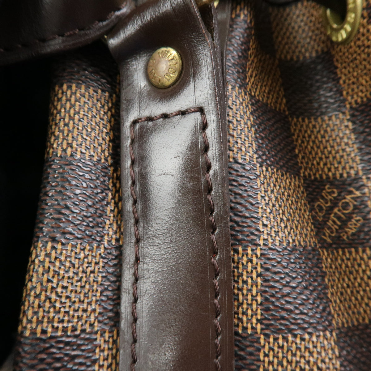 Louis Vuitton Damier Ebene Canvas Leather Petit Noe SPO Shoulder Bag