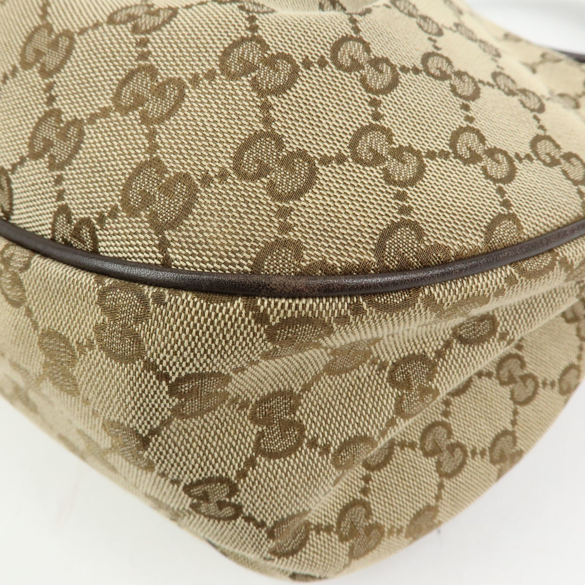 GUCCI Sukey Interlocking G GG Canvas Shoulder Bag Beige Brown 232955