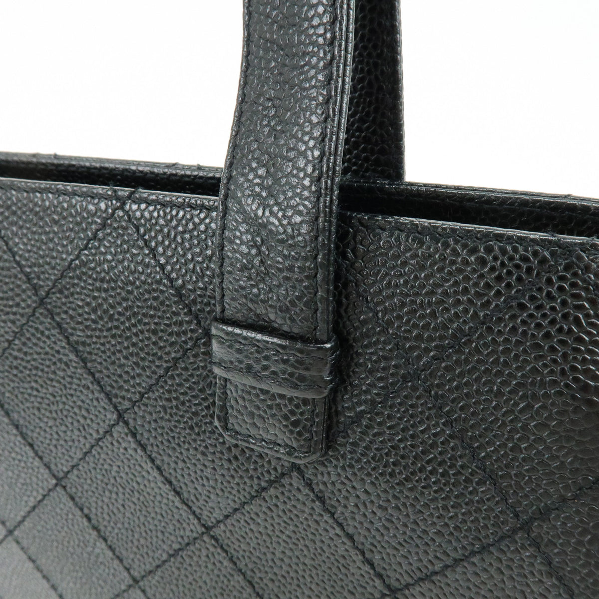 CHANEL Matelasse Caviarskin Shoulder Bag Tote Bag Black