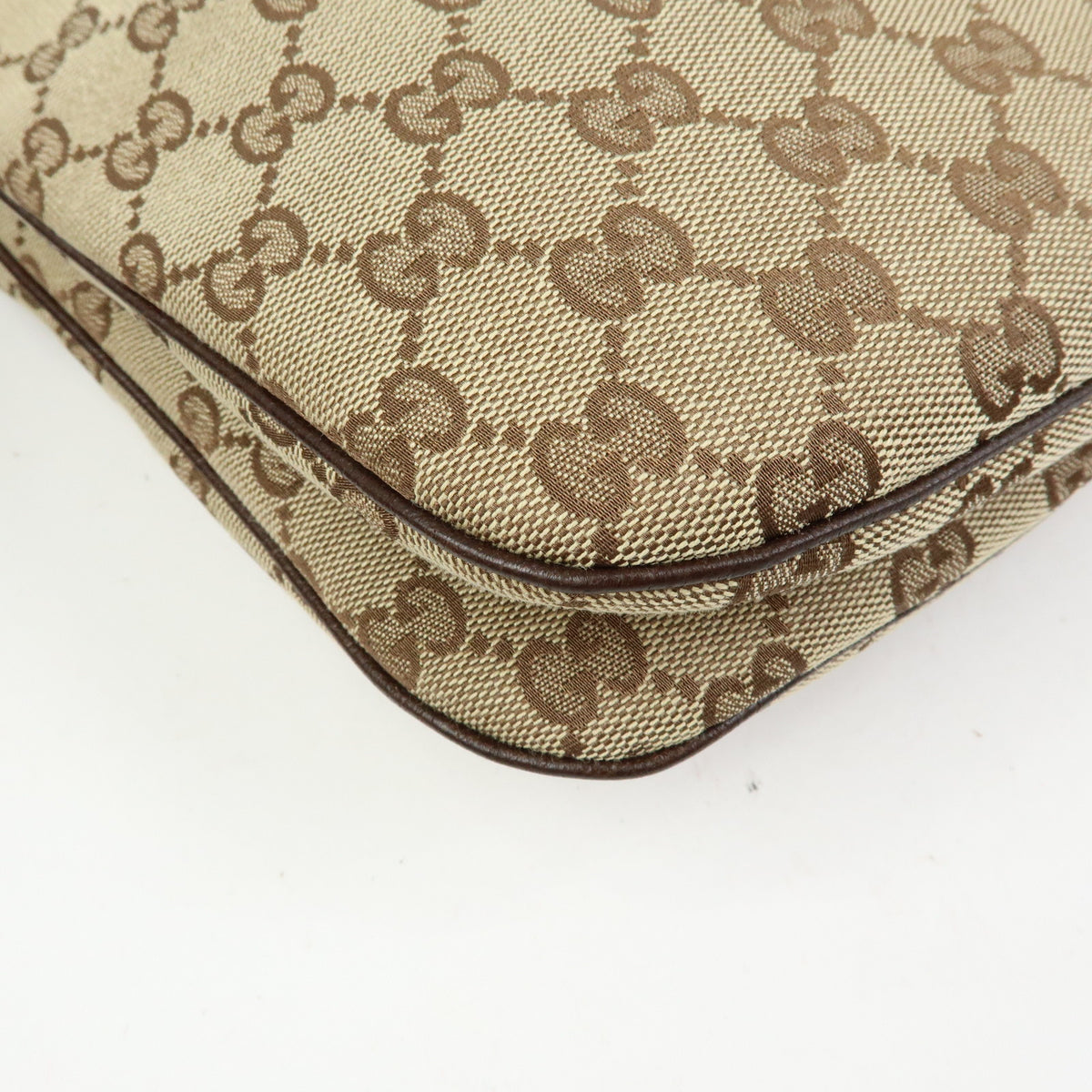 GUCCI Sherry GG Canvas Leather Shoulder Bag Hand Bag Beige Brown 146243
