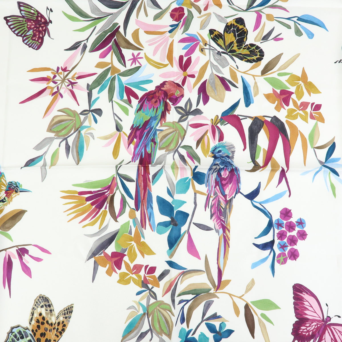 Christian Dior Toile de Jouy Fantastica 90 Square Scarf White Pink Blue