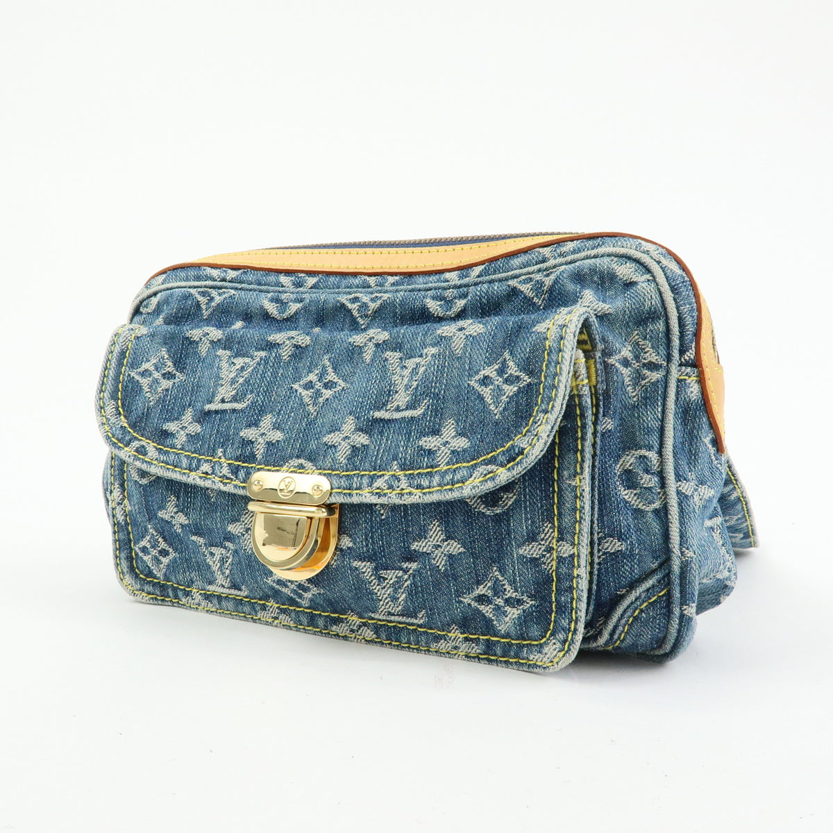 Louis Vuitton Monogram Denim Bum Bag Waist Bag Blue M95347