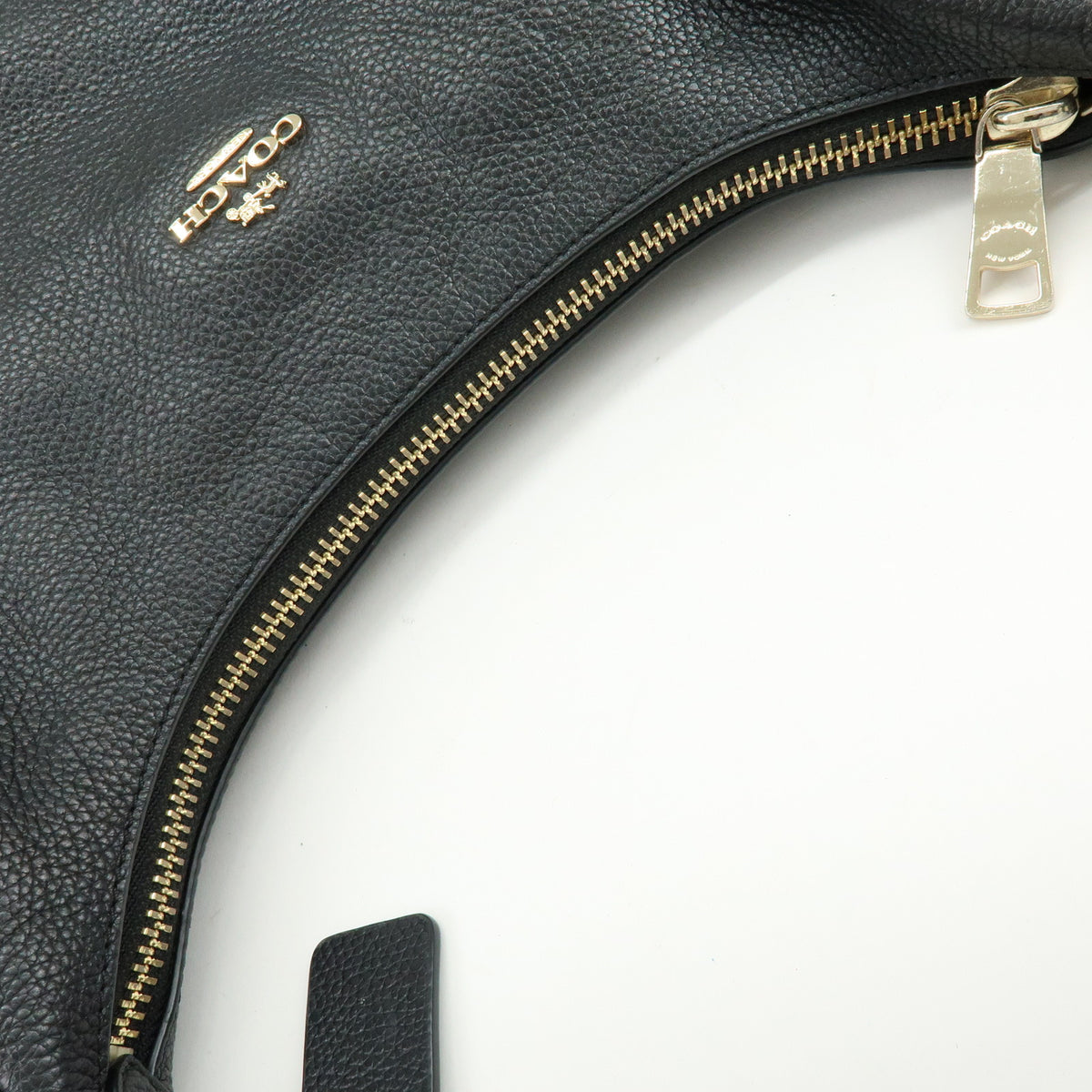 COACH Logo Leather 2Way Shoulder Bag Hand Bag Black