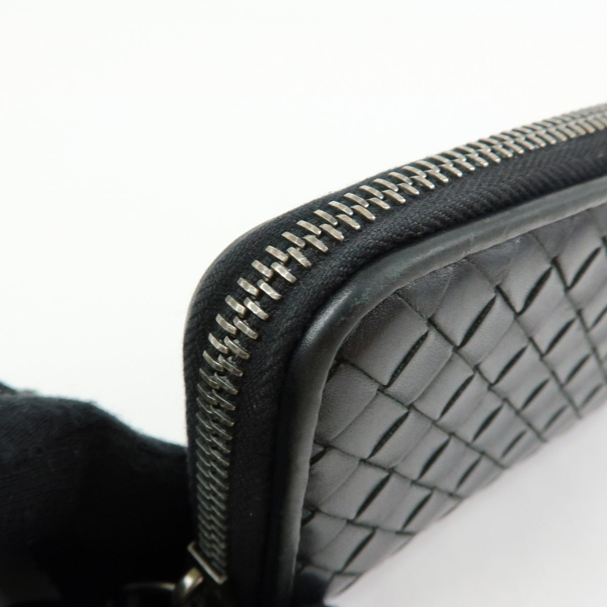 BOTTEGA VENETA Intrecciato Leather Coin Case Black V4651