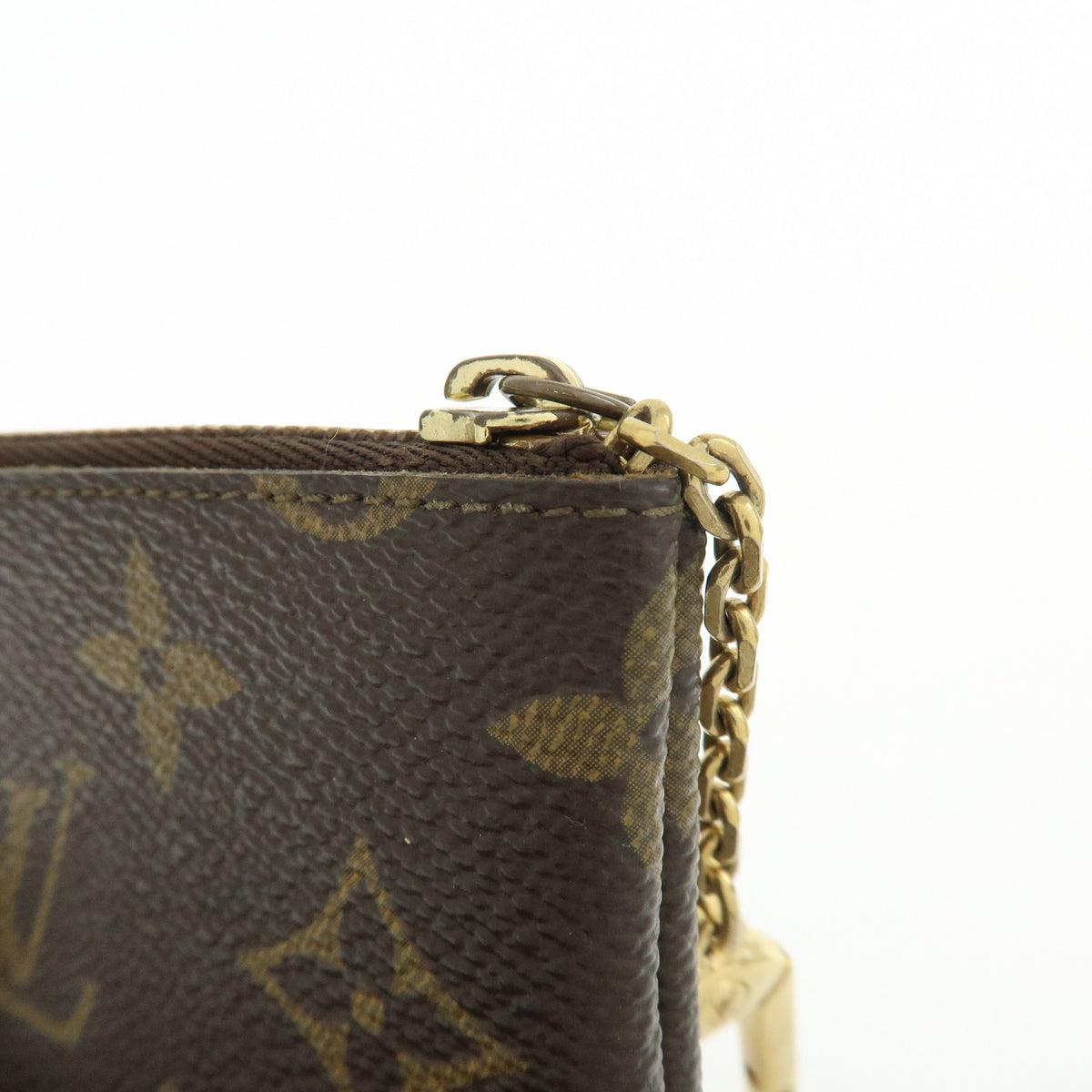 Louis Vuitton Monogram Pochette Cles Coin Case Key Case Brown M62650