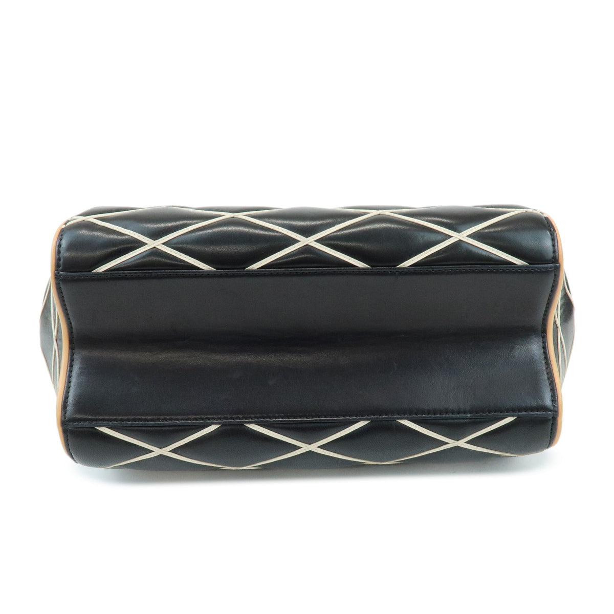 Louis Vuitton Malletage Doc PM Lamb Skin 2Way Bag Noir White M50002