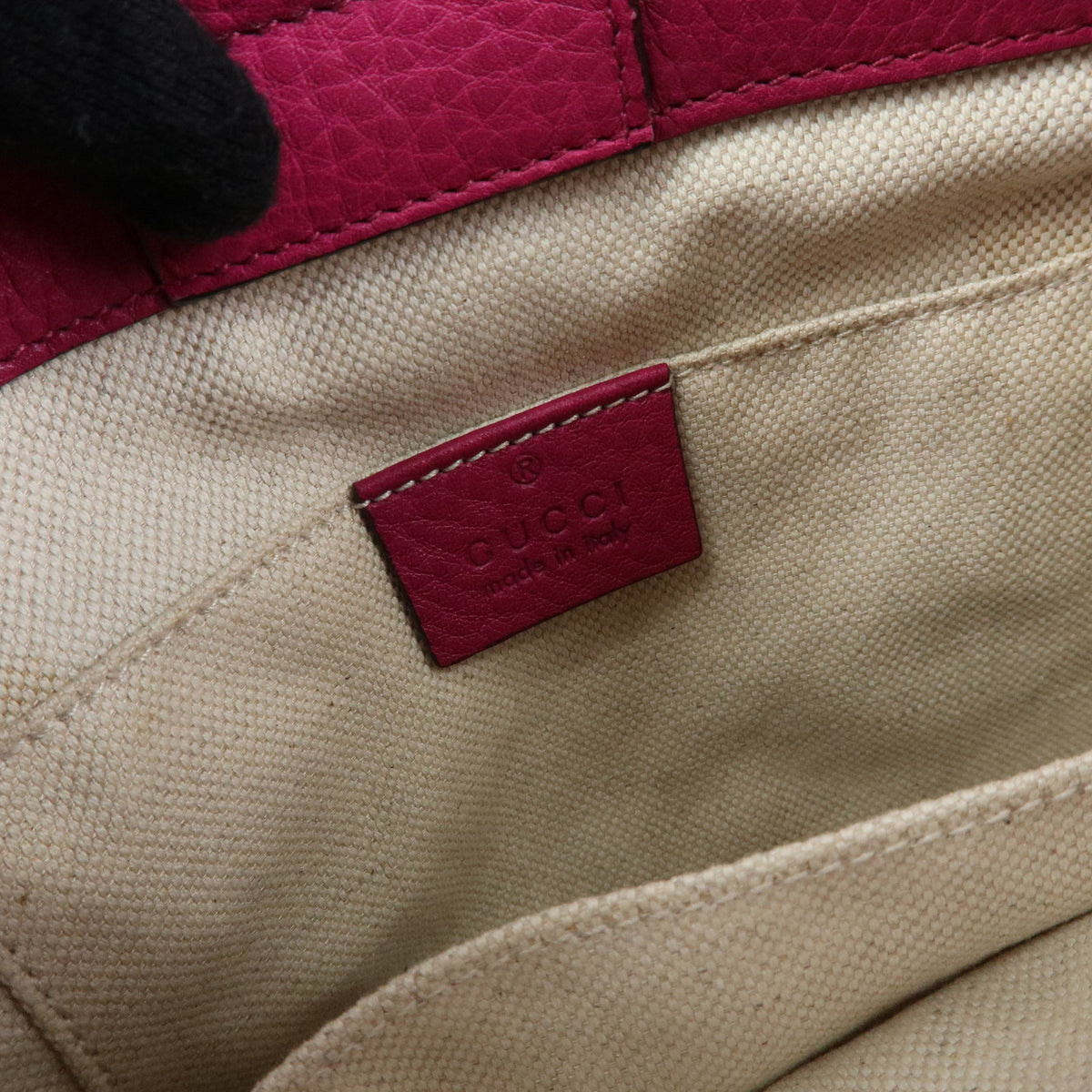 GUCCI Bamboo Mini Shopper Leather 2Way Bag Hand Bag Pink Purple 368823