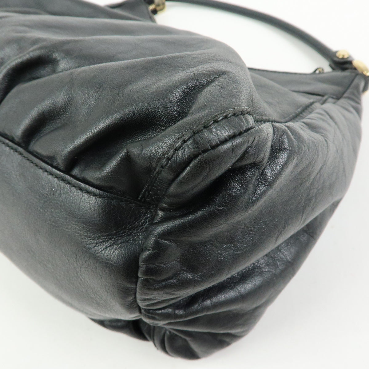 GUCCI Abbey Leather Shoulder Bag Hand Bag Black 189833