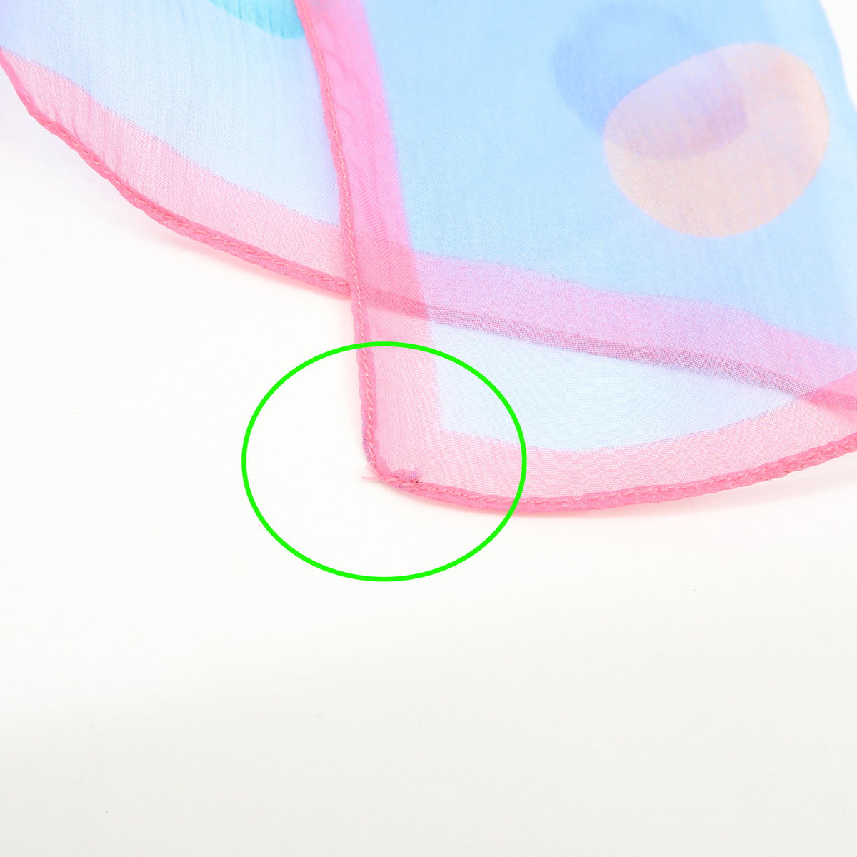 CHANEL Silk100% Dots Pattern Scarf Shawl Light Blue Pink