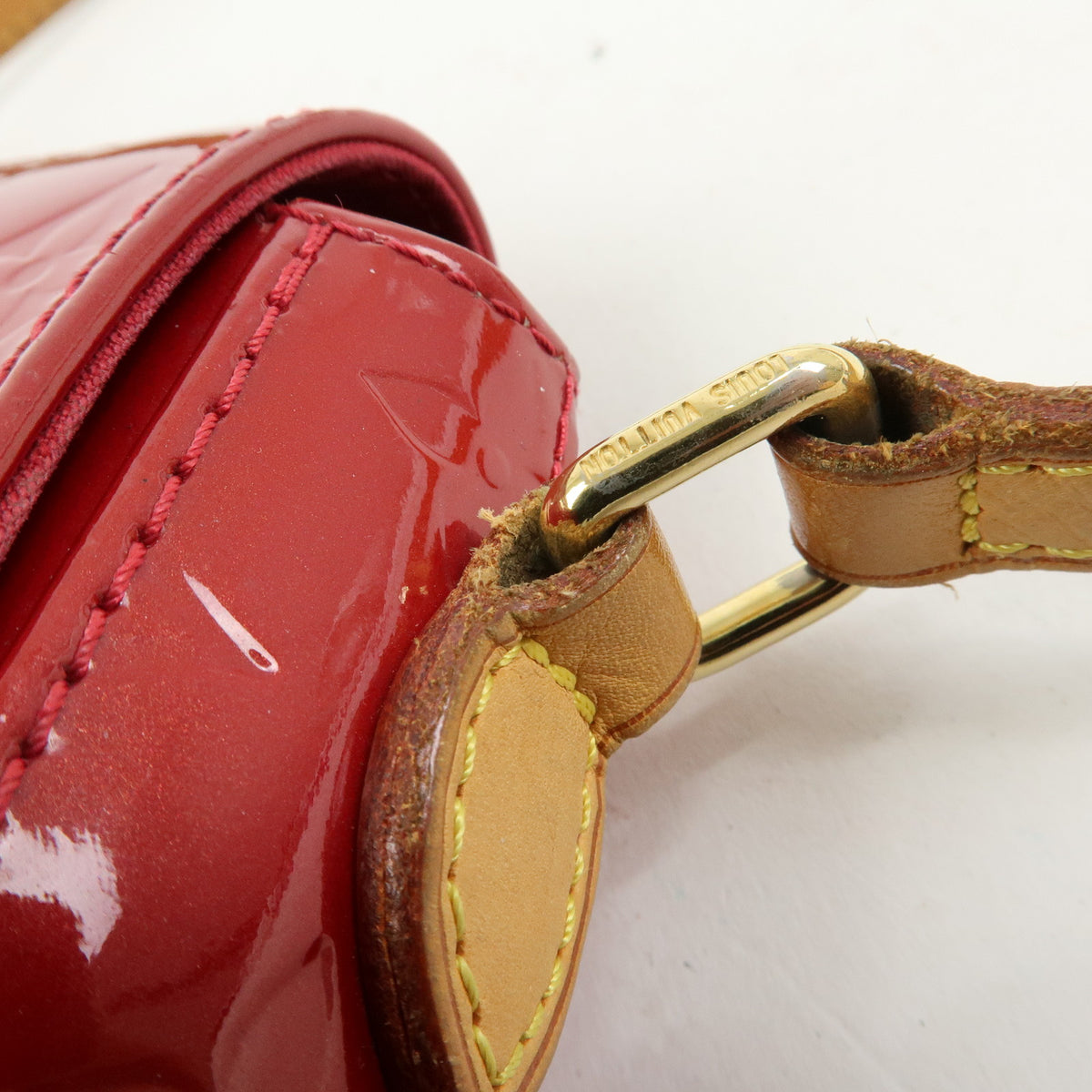 Louis Vuitton Monogram Vernis Bellflower PM Shoulder Bag Red M91705