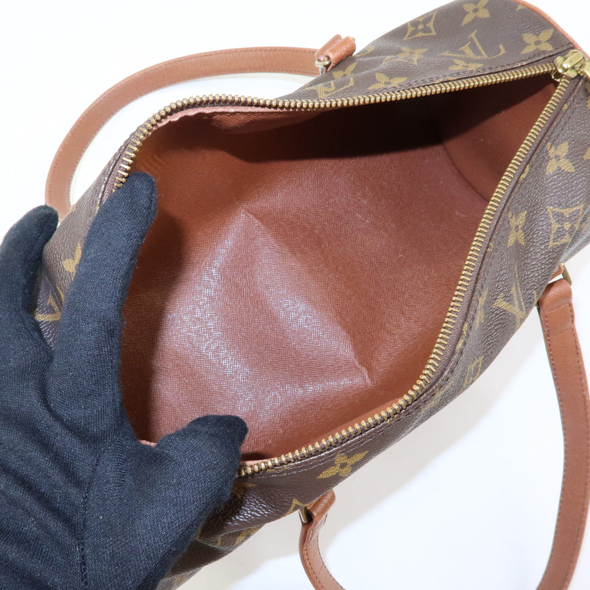 Louis Vuitton Monogram Papillon 30 Hand Bag Brown M51365