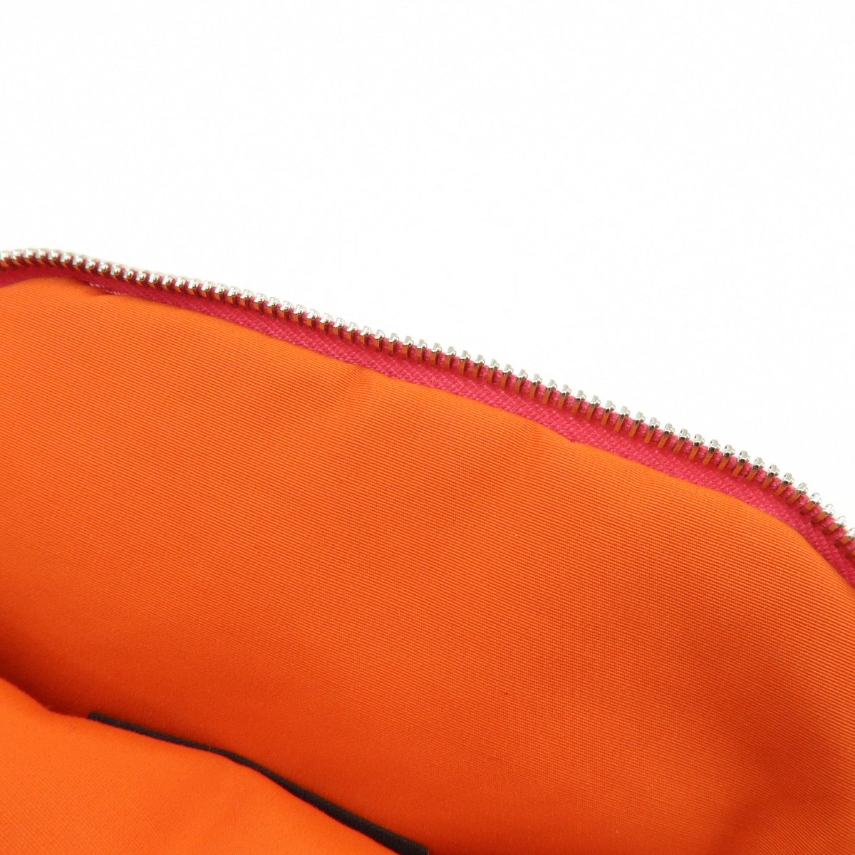 HERMES Cotton Canvas Leather Mini Bolide Pouch Pink Beige