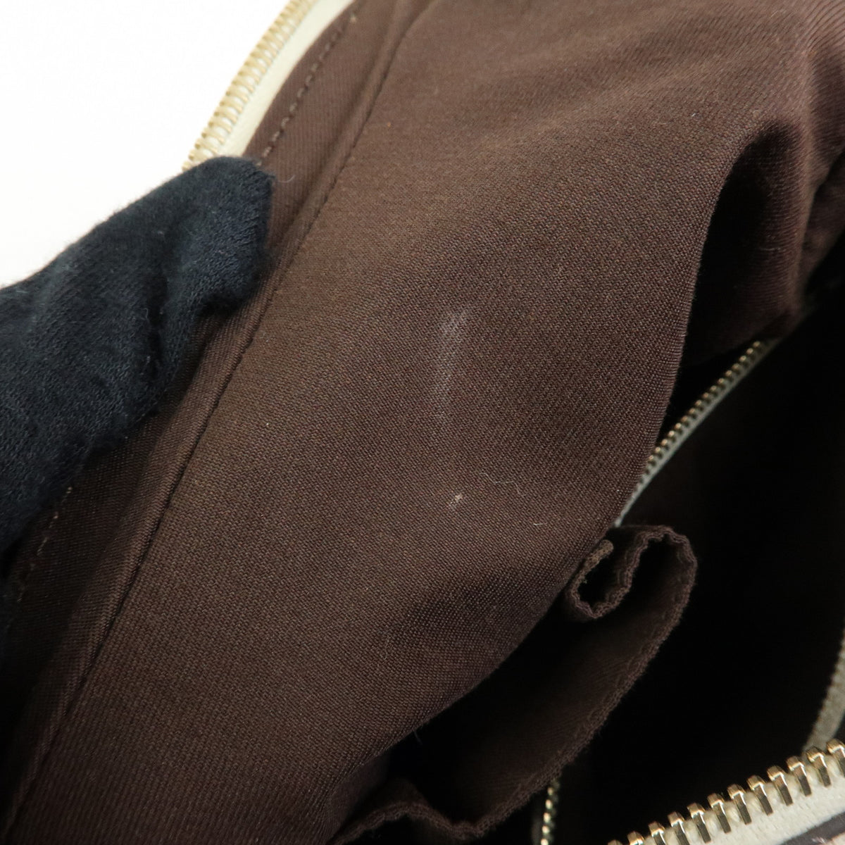 GUCCI GG Canvas Leather Shoulder Bag Hand Bag Beige White 153010