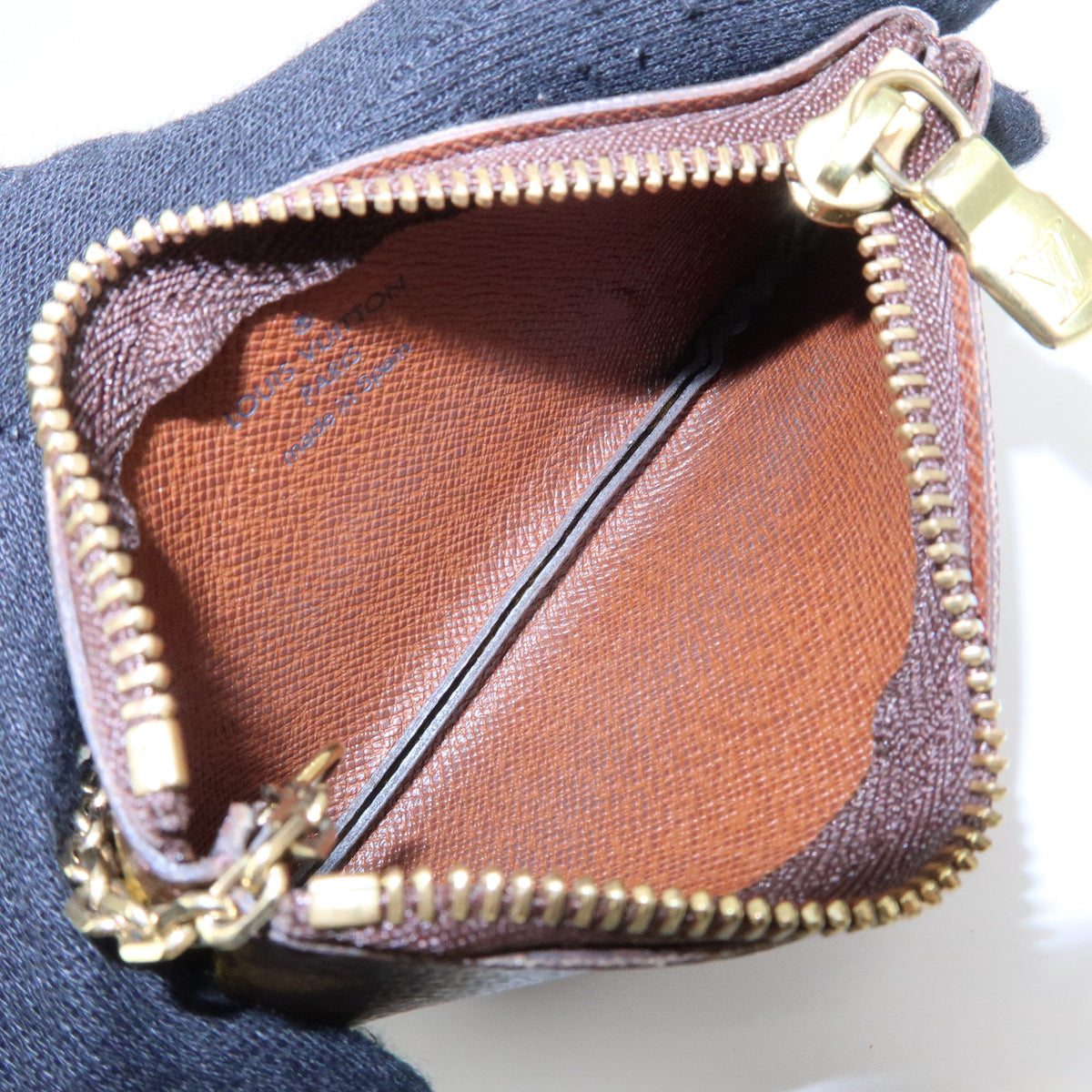 Louis Vuitton Monogram Pochette Cles Coin Case Key Case Brown M62650