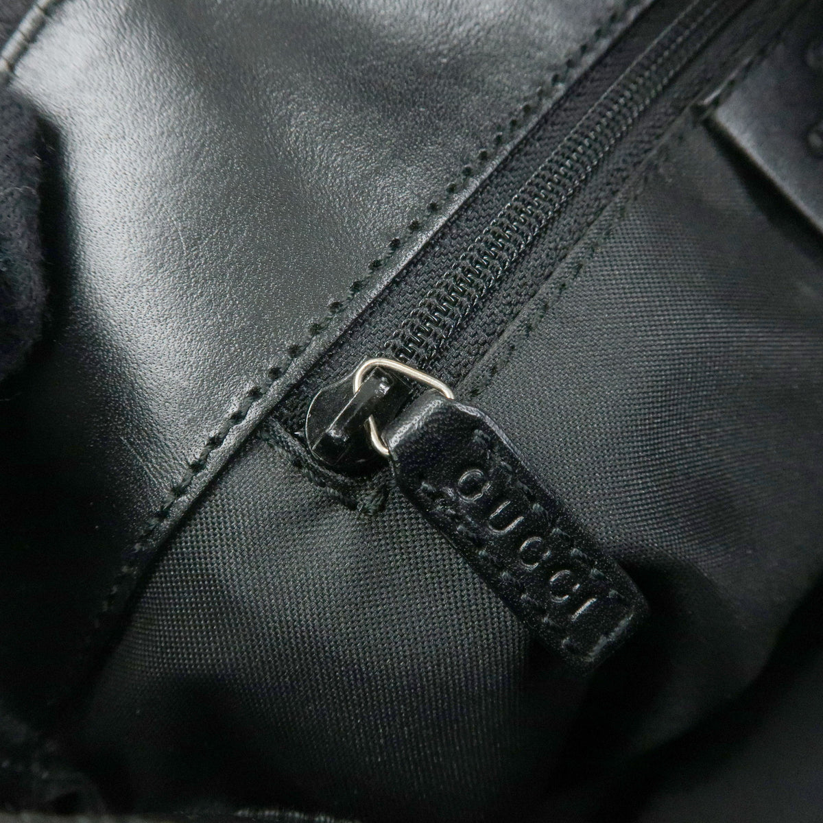 GUCCI GG Canvas Leather Mini Tote Bag Hand Bag Black 002・1079