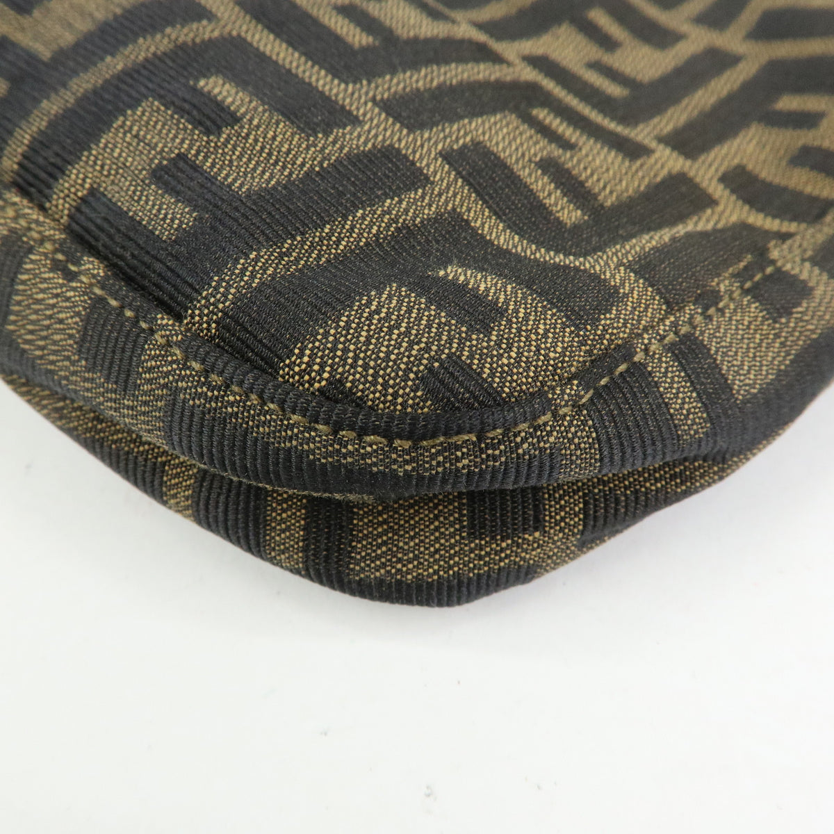 FENDI Zucca Canvas Leather Shoulder Bag Hand Bag Brown 26569