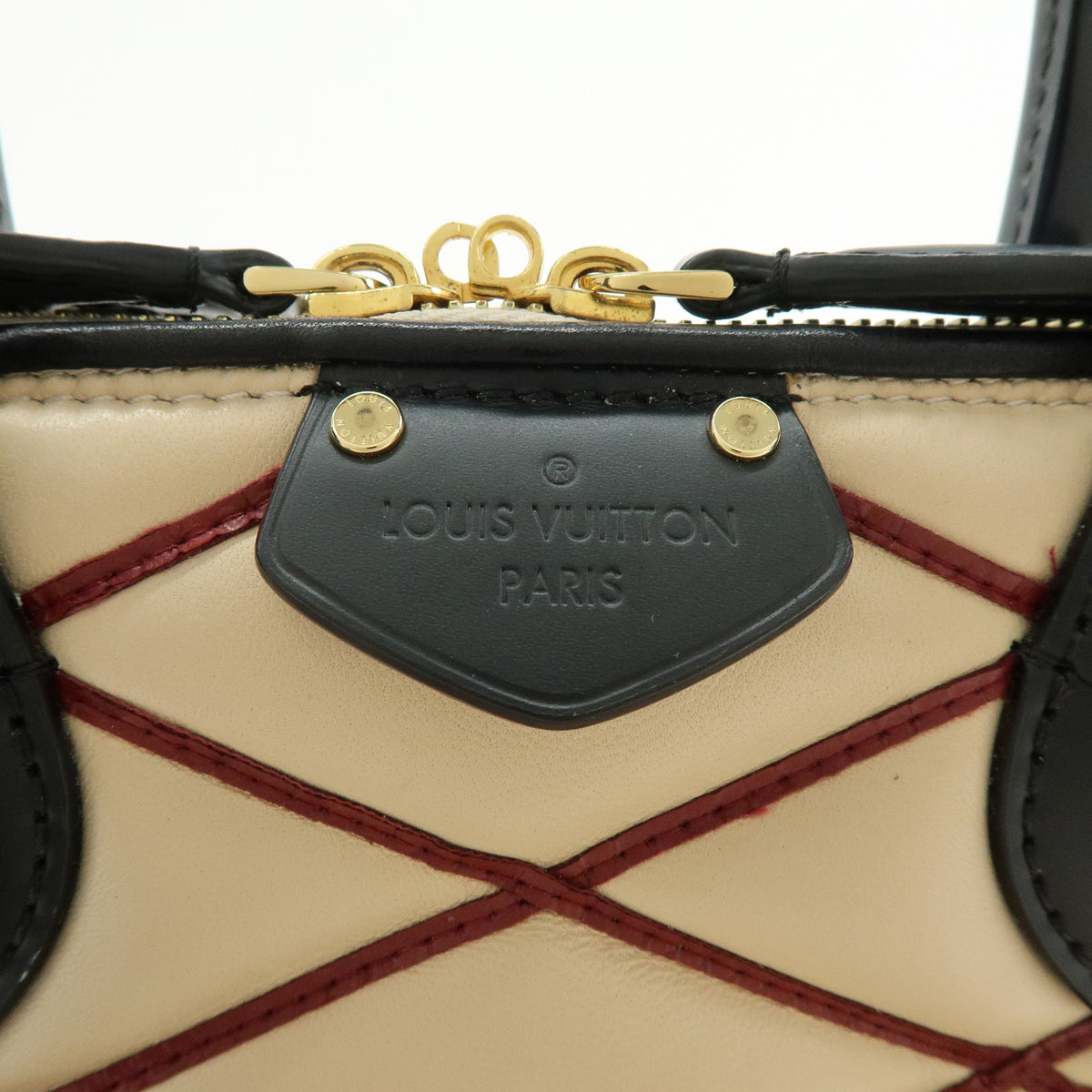 Louis Vuitton Malletage Alma PM 2Way Hand Shoulder Bag Natural M50001