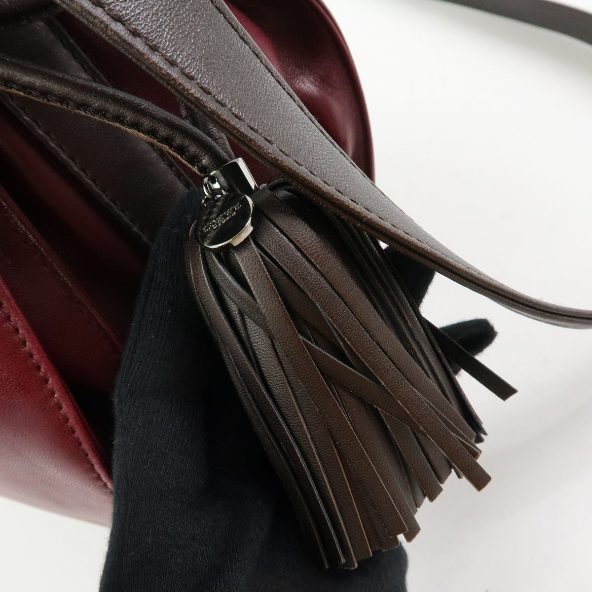 LOEWE Anagram Nappa Leather Shoulder Bag Crossbody Bag Purple