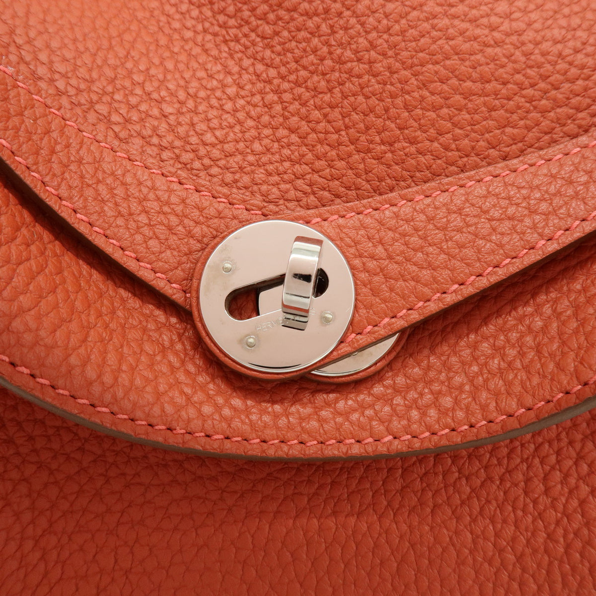 HERMES Lindy 30 Taurillon Clemence 2Way Bag □R Stamped Rouge Pivoine