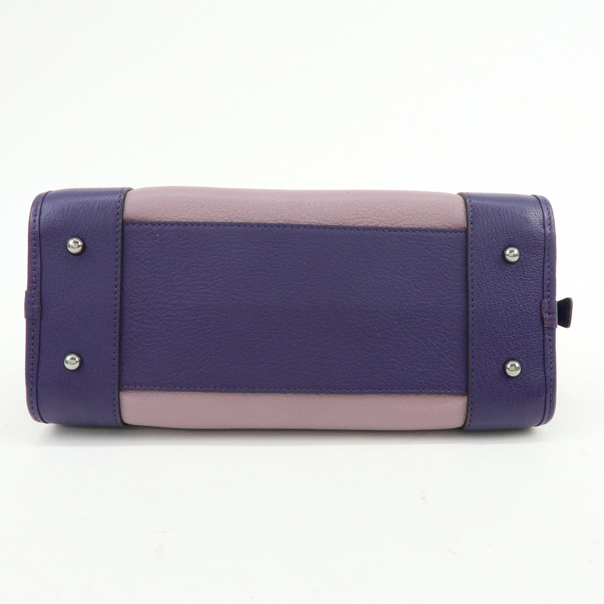 LOEWE Anagram Amazona 28 Leather Hand Bag Tote Bag Purple Pink