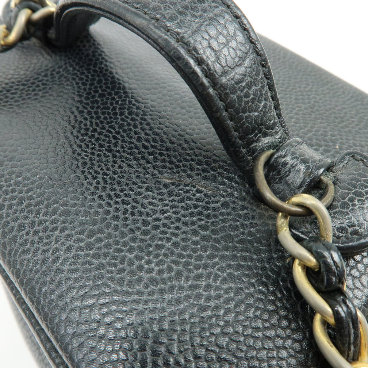 CHANEL COCO Mark Caviarskin Vanity Bag Chain Strap Hand Bag A01998 Lot