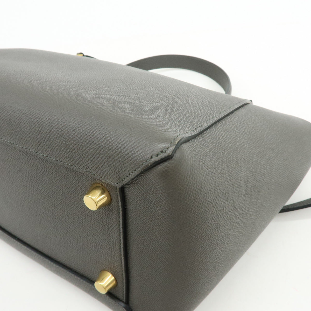 CELINE Belt Bag Small Calf Leather 2WAY Bag Hand Bag Shoulder Bag Gray