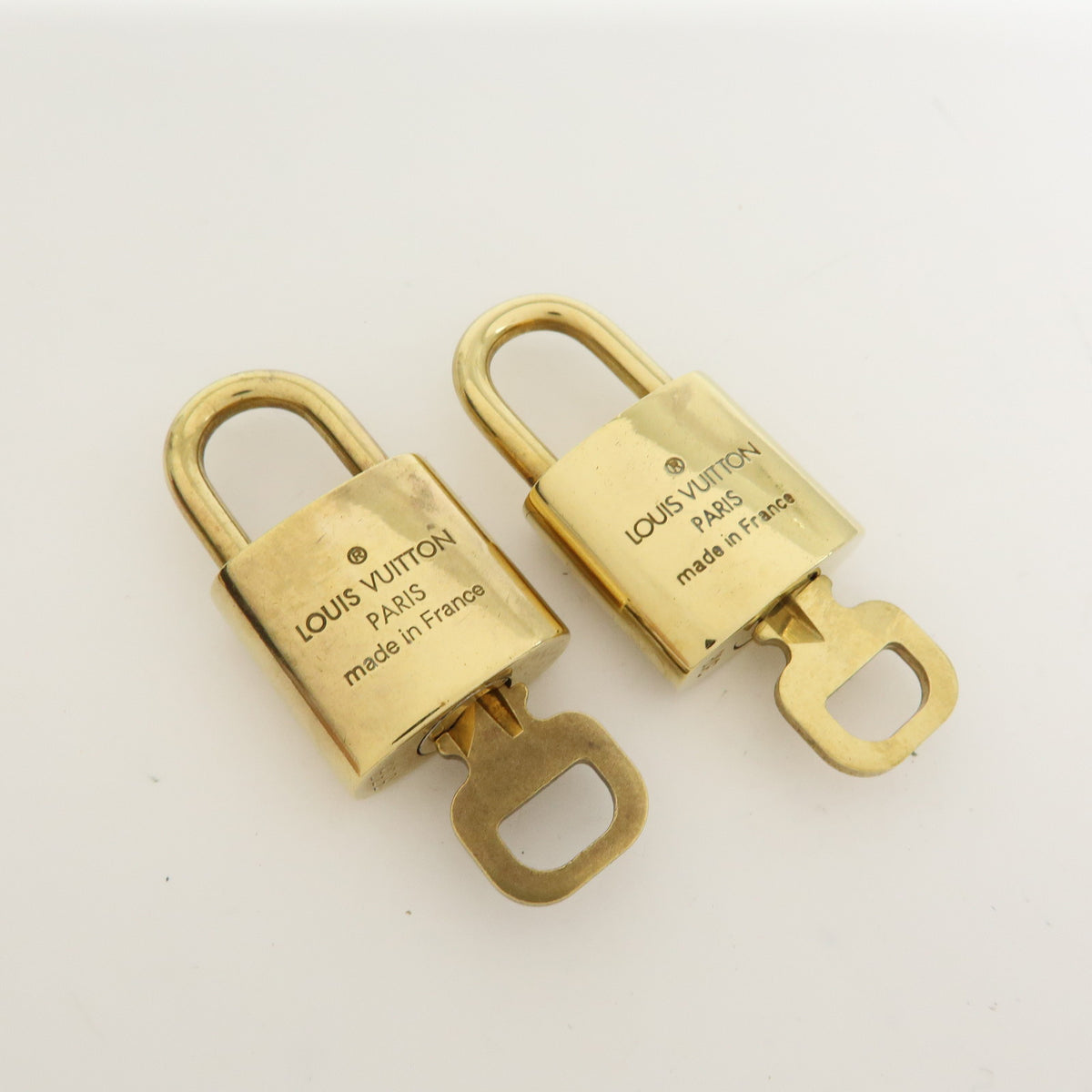 Louis Vuitton Lot of 10 Metal Lock & Key Cadena Key Lock Gold