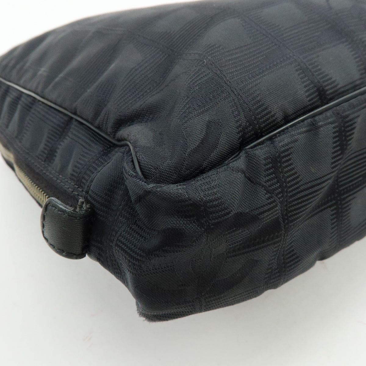 CHANEL New Travel Line Nylon Leather Briefcase Hand Bag Black A15974