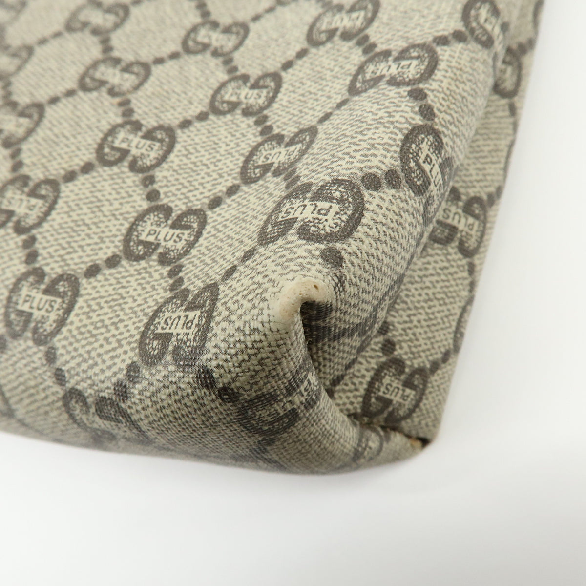 GUCCI Lot of 2 GG Plus Leather Clutch Bag Pouch Brown 39677-3/40272-8