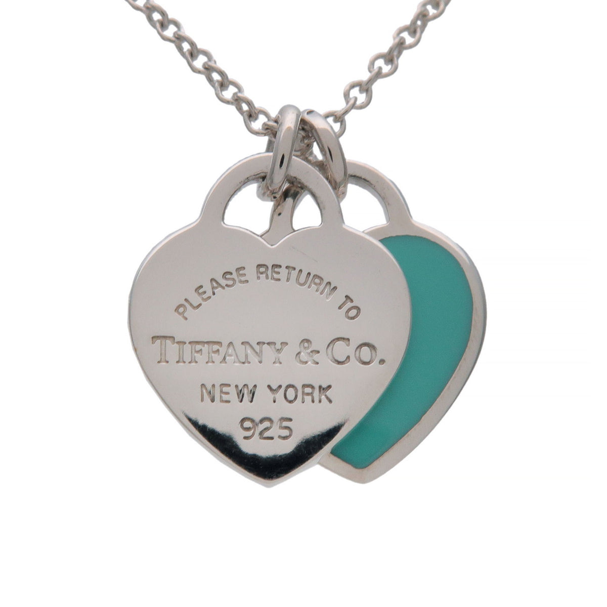 Tiffany & Co Return to Tiffany Mini Double Heart Tag Necklace SV925