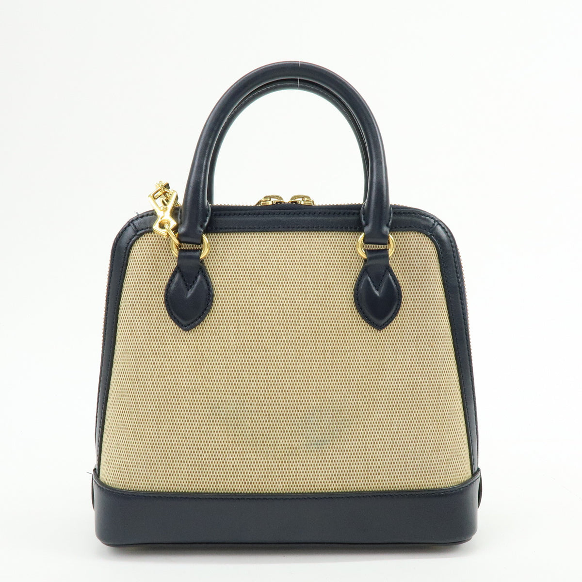 GUCCI Horsebit 1955 Small Top Handle 2Way Hand Bag Beige Navy 621220