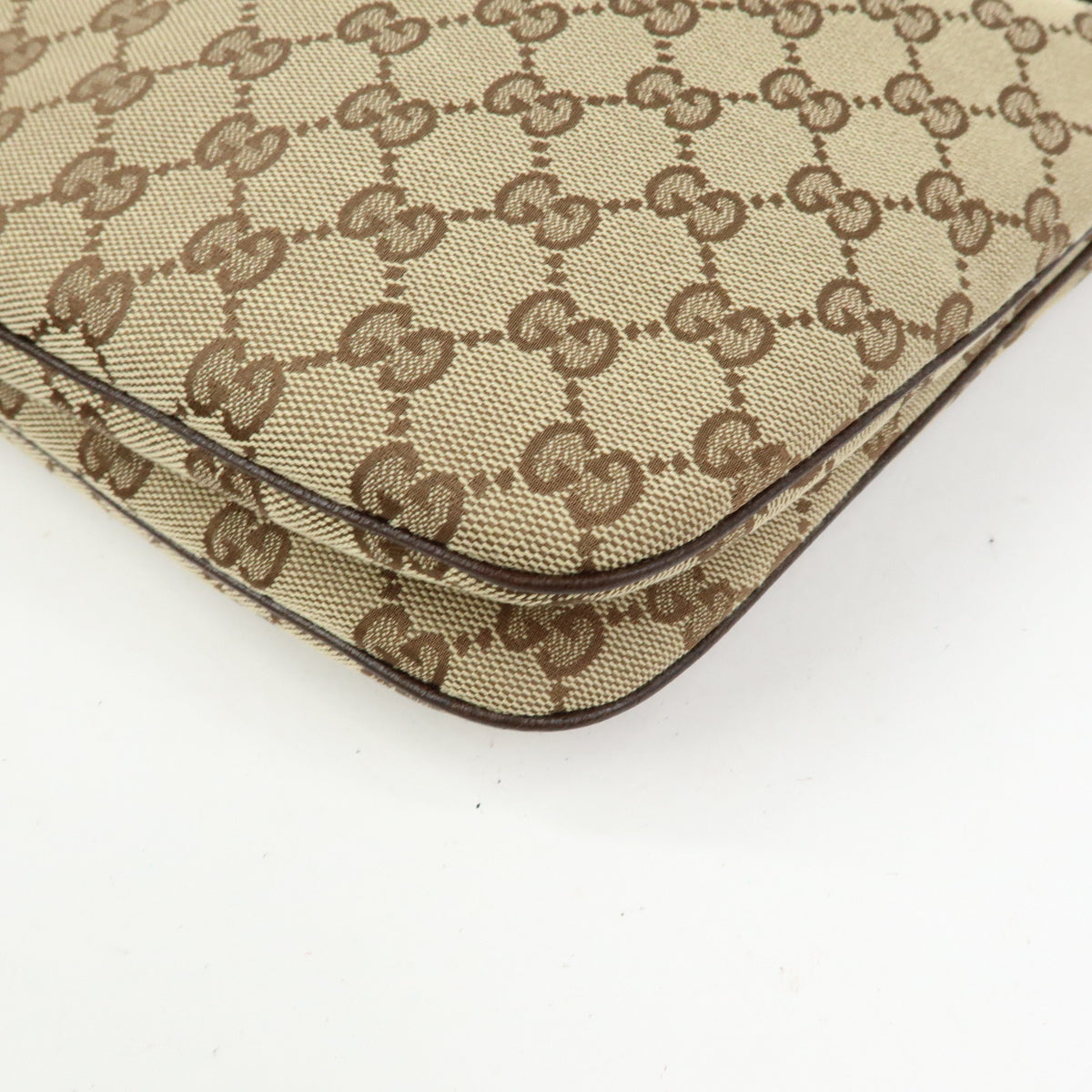 GUCCI Sherry GG Canvas Leather Shoulder Bag Hand Bag Beige Brown 146243