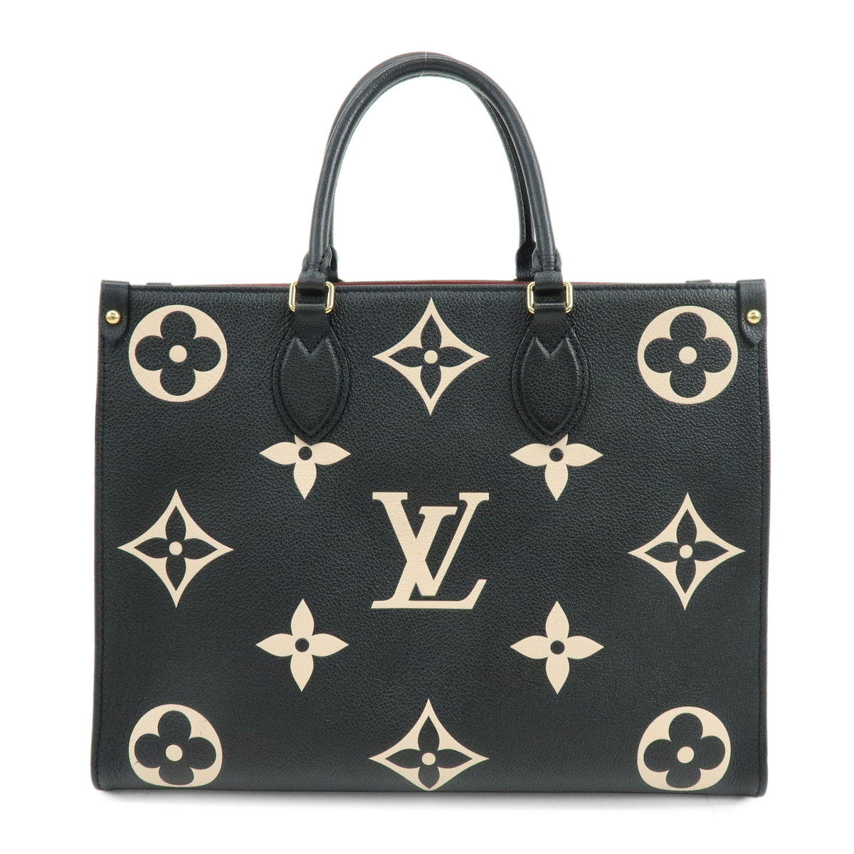 Louis Vuitton Bicolor Monogram Empreinte On The Go MM Noir Beige M45495