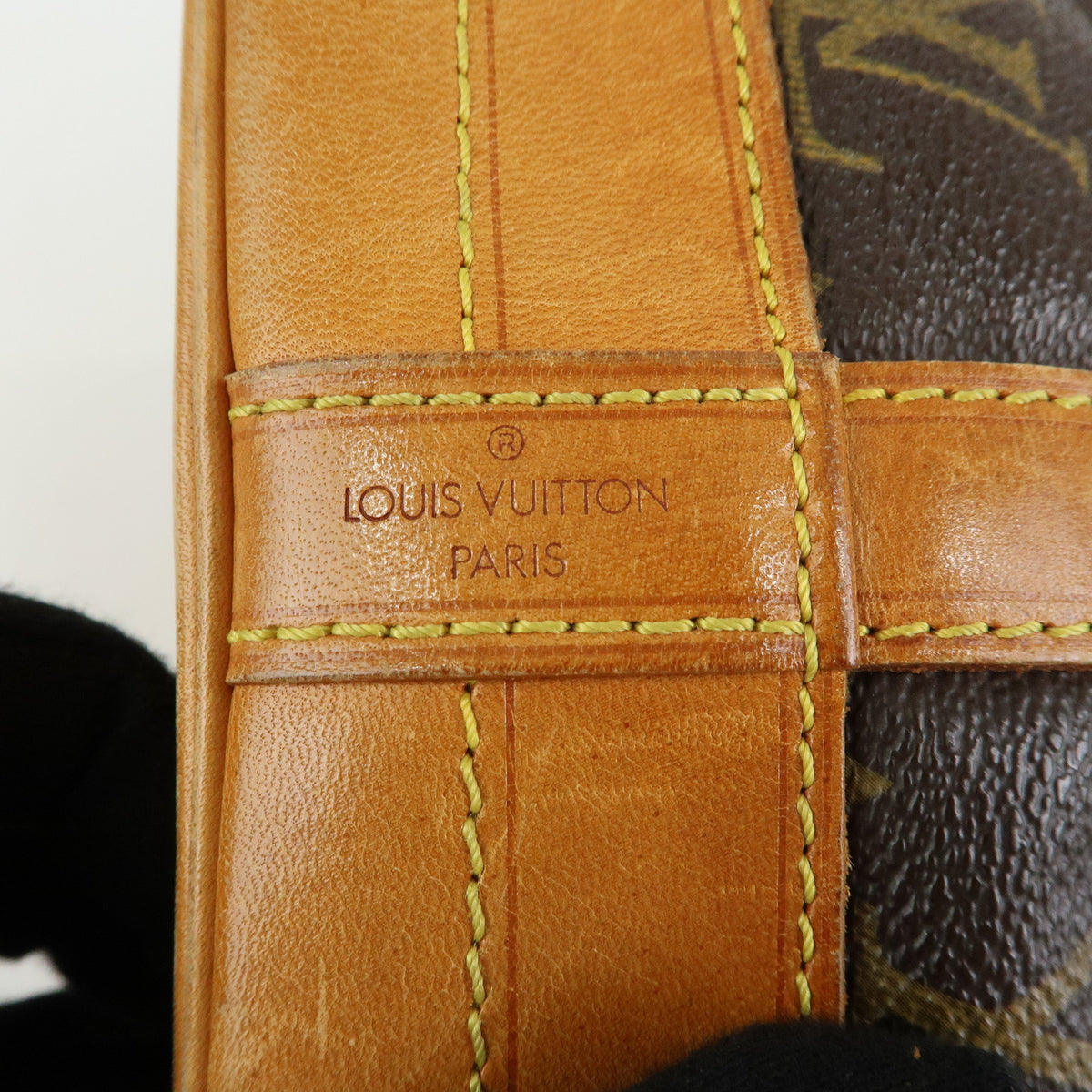 Louis Vuitton Monogram Noe Canvas Leather Shoulder Bag Brown M42224