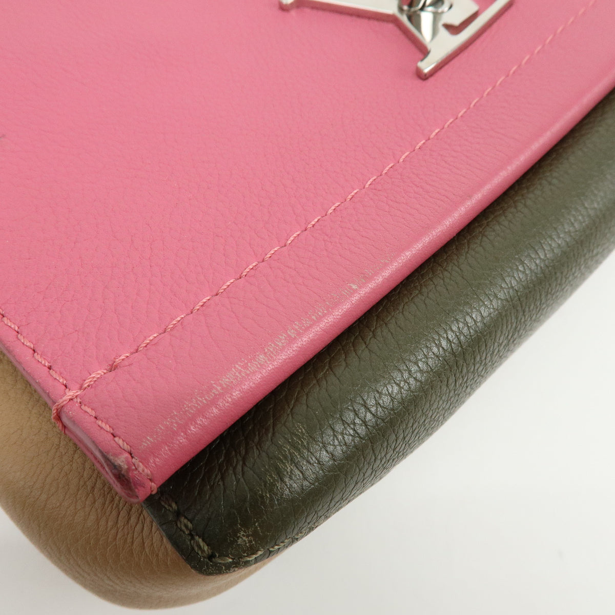 Louis Vuitton LOCKME 2 BB Leather 2 Way Hand Bag Rose Khaki M54103