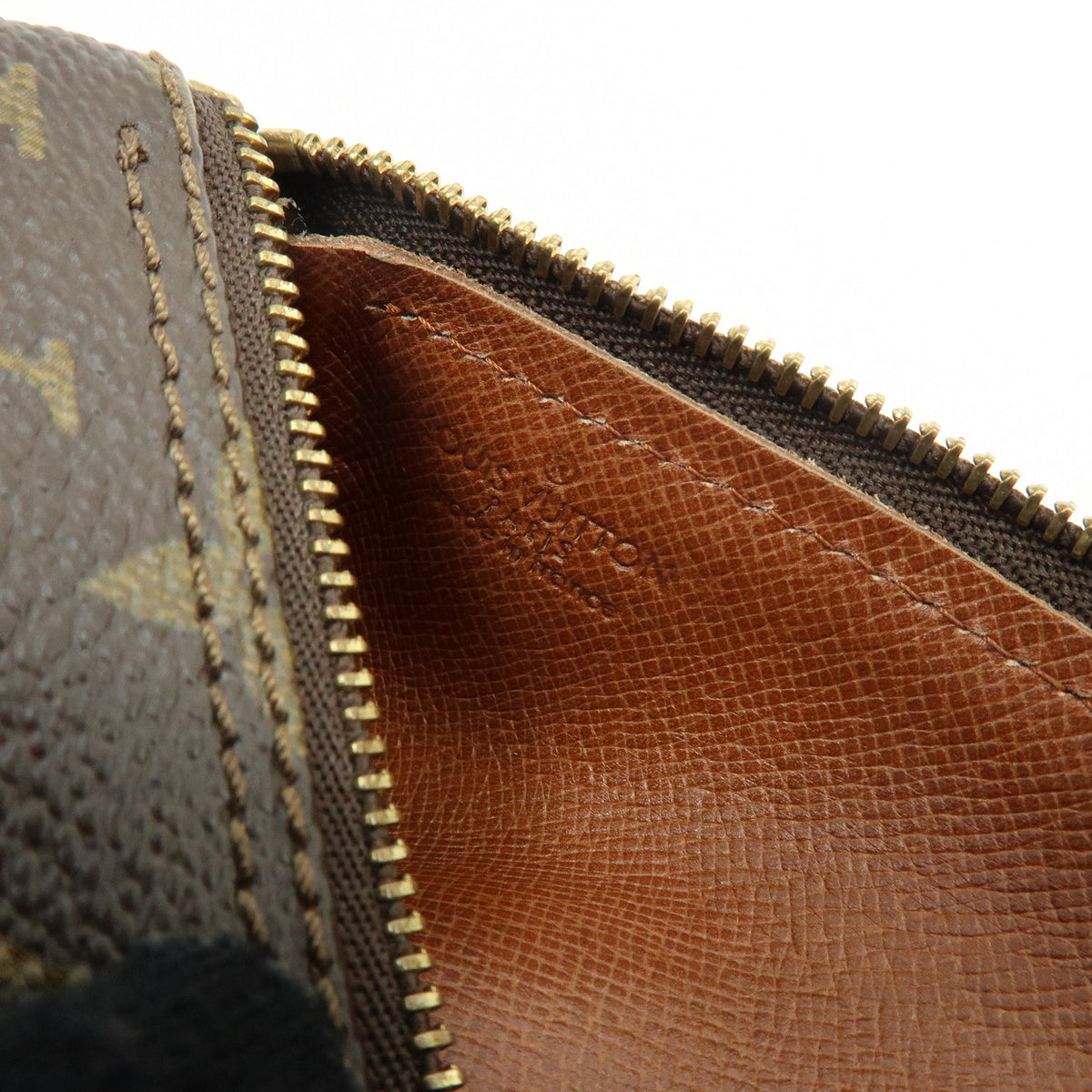Louis Vuitton Monogram Trousse Ronde Pen Case Pouch Brown M47630