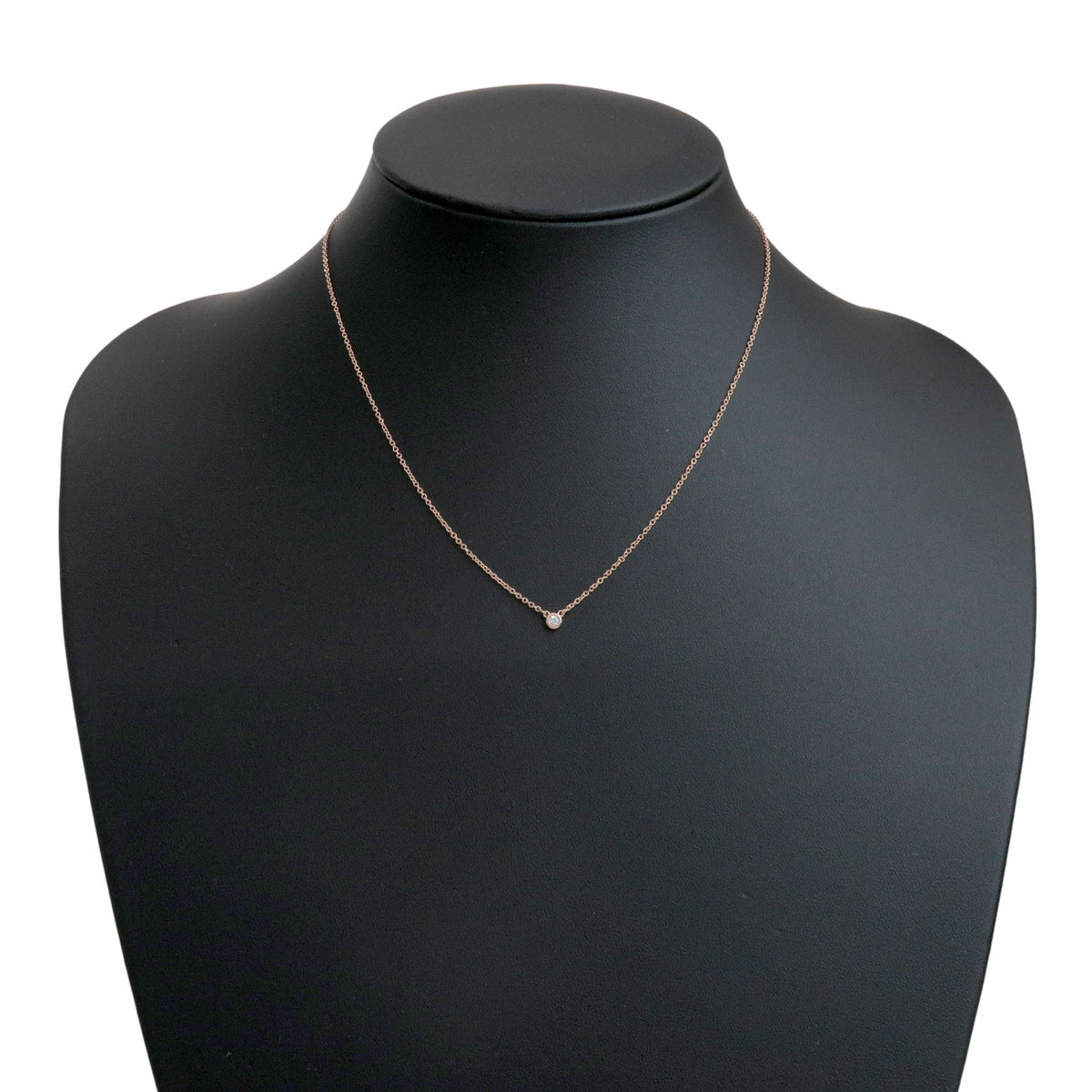 Tiffany & Co By The Yard 1P Diamond Necklace K18 750PG Rose Gold