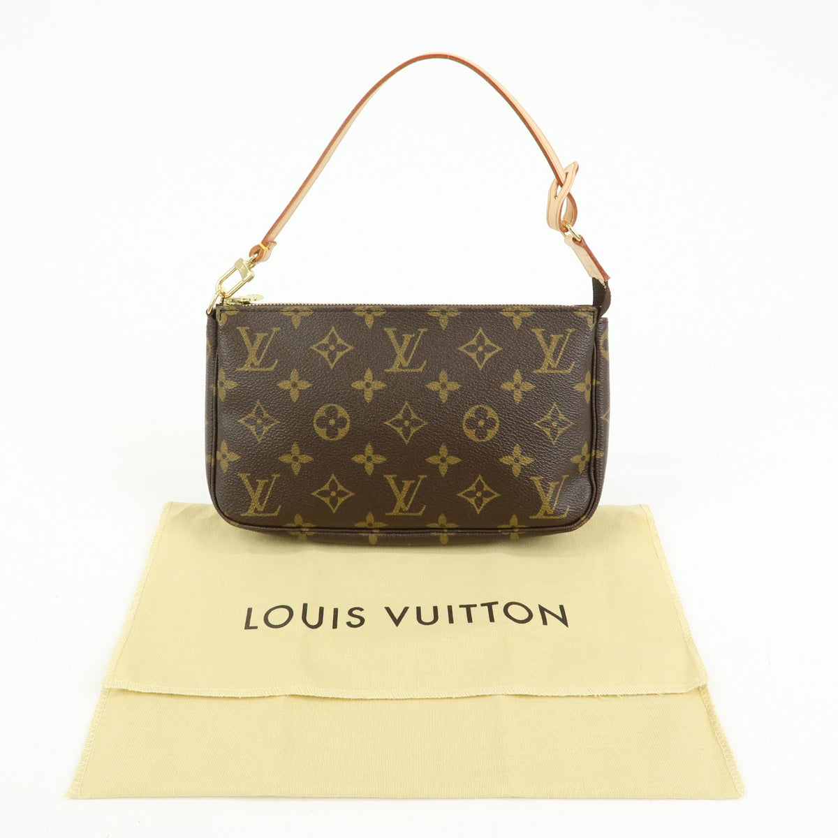 Louis Vuitton Monogram Pochette Accessoires Pouch Hand Bag Brown M51980