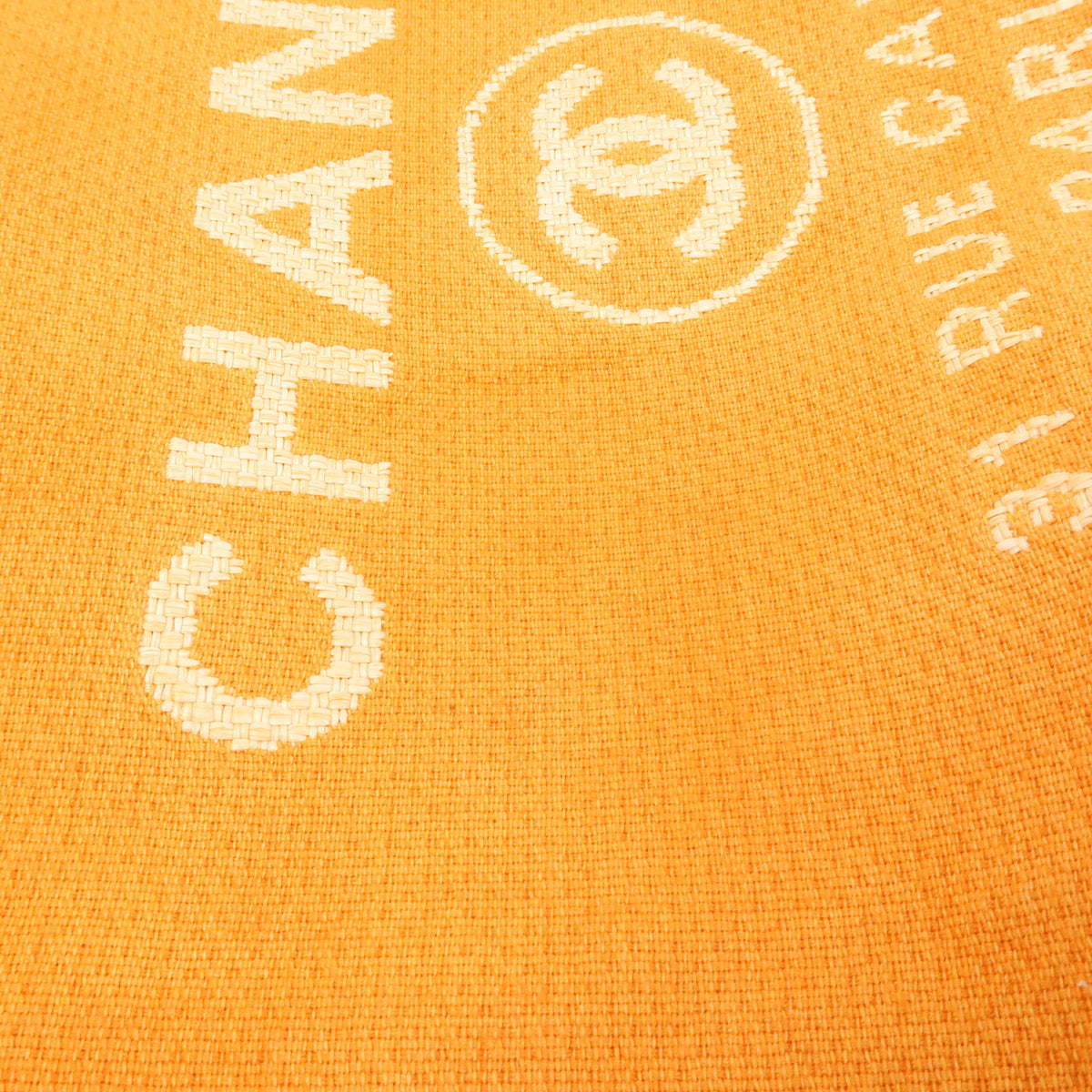 CHANEL Deauville MM Straw Leather Tote Bag Shoulder Bag Orange A67001