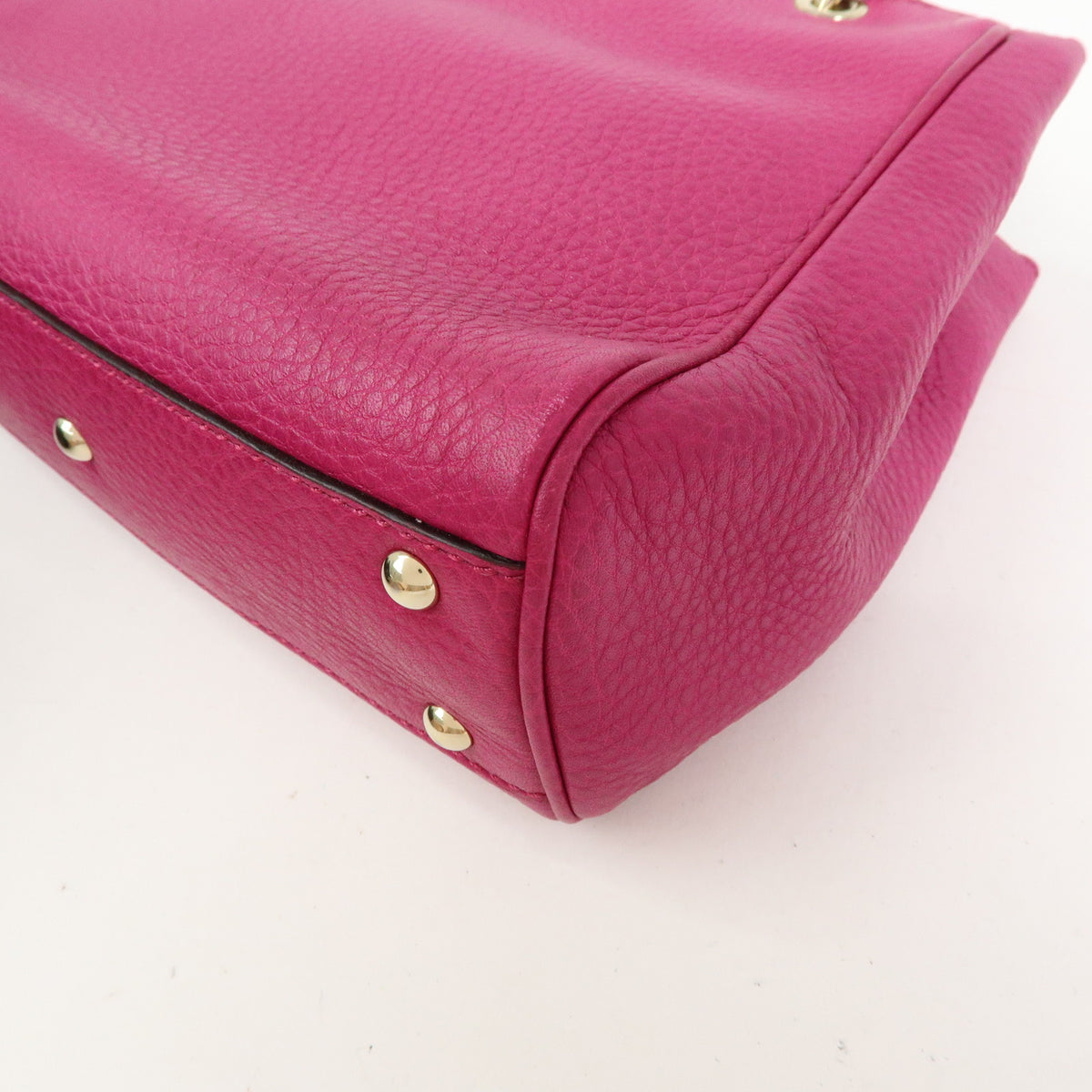 GUCCI Bamboo Mini Shopper Leather 2Way Bag Hand Bag Pink Purple 368823