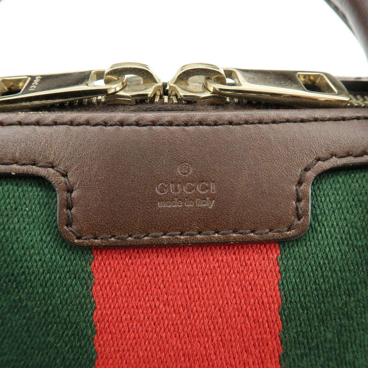 GUCCI Sherry GG Canvas Leather 2Way Bag Boston Bag Hand Bag 269876