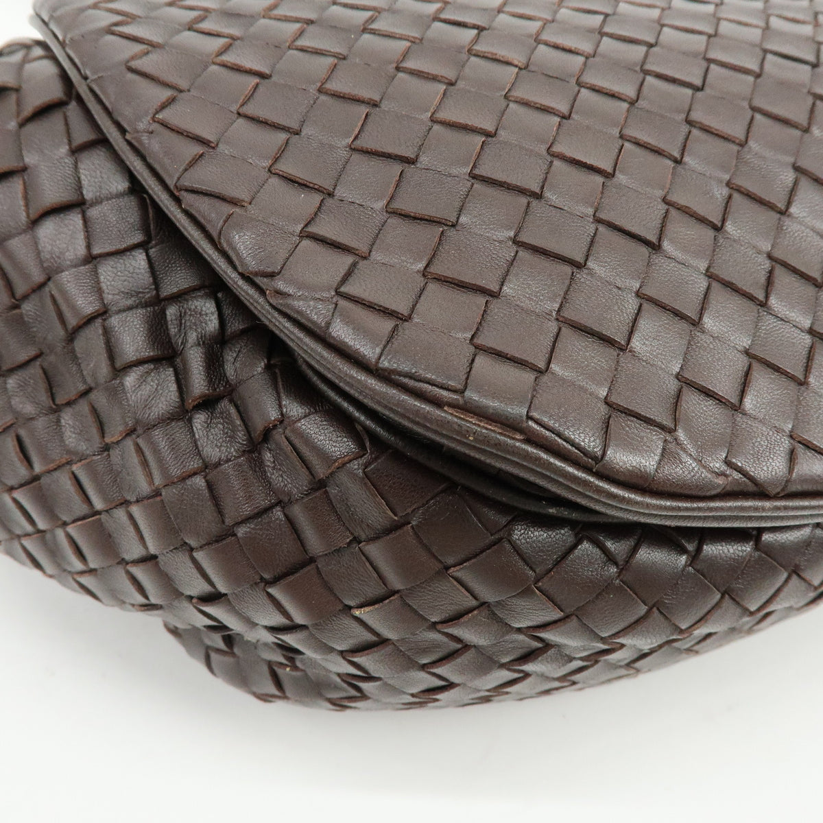 BOTTEGA VENETA Intrecciato Leather Shoulder Crossbody Bag Brown 245343