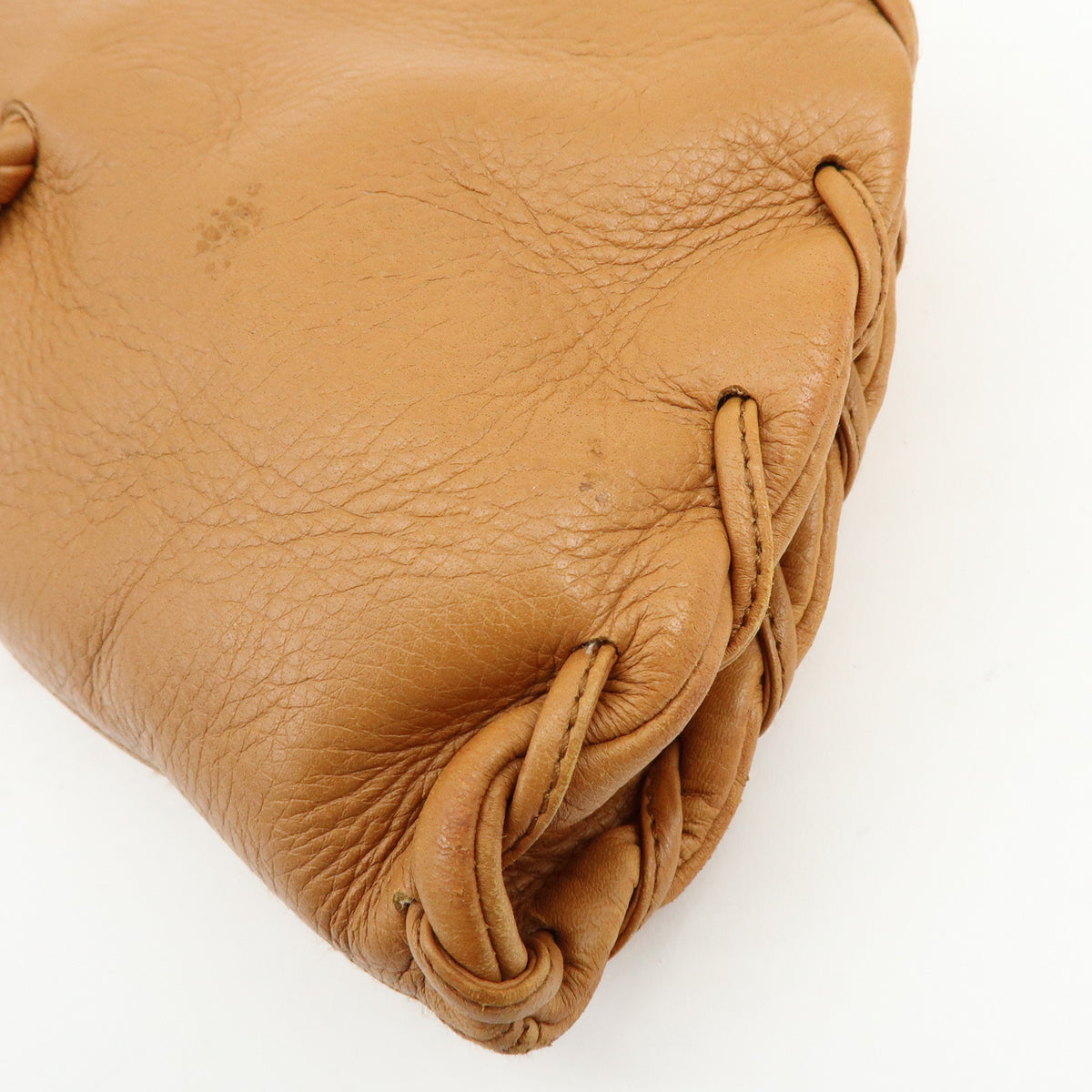 BOTTEGA VENETA Intrecciato Leather Shoulder Bag Hand Bag Brown