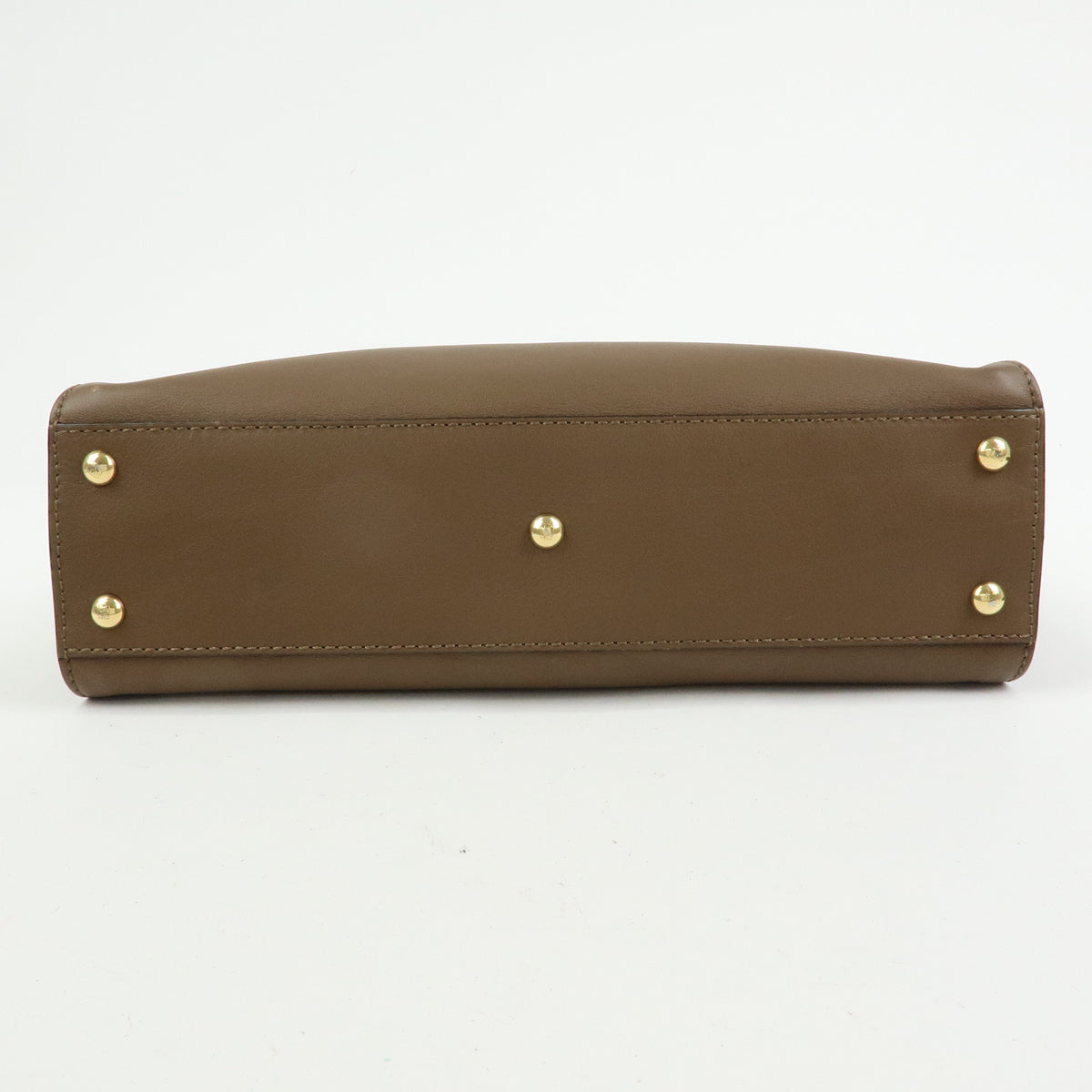 FENDI Peekaboo Pequin Leathe 2Way Hand Bag Shoulder Bag Brown 8BN290