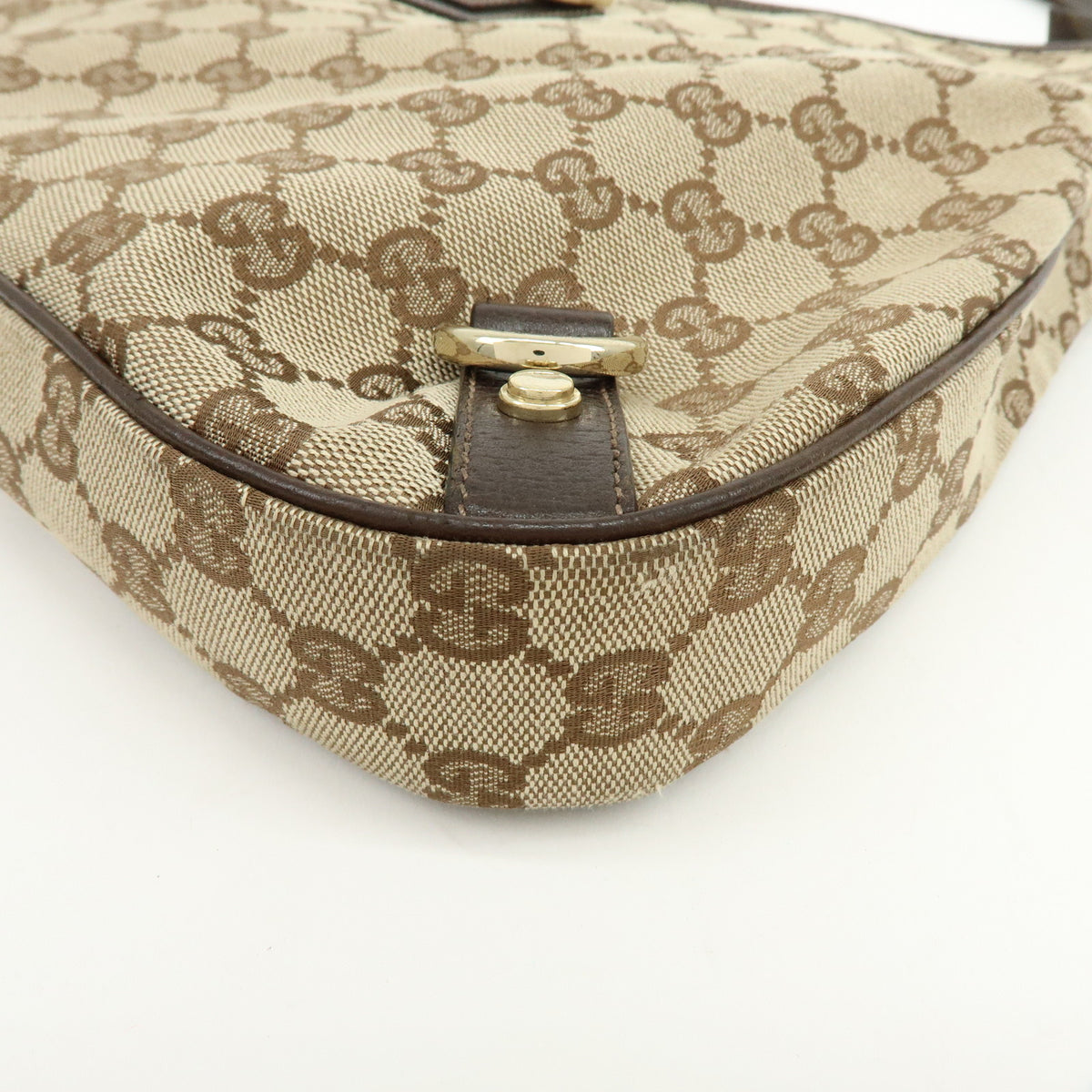 GUCCI Abbey GG Canvas Leather Shoulder Bag Hand Bag Beige Brown 130737
