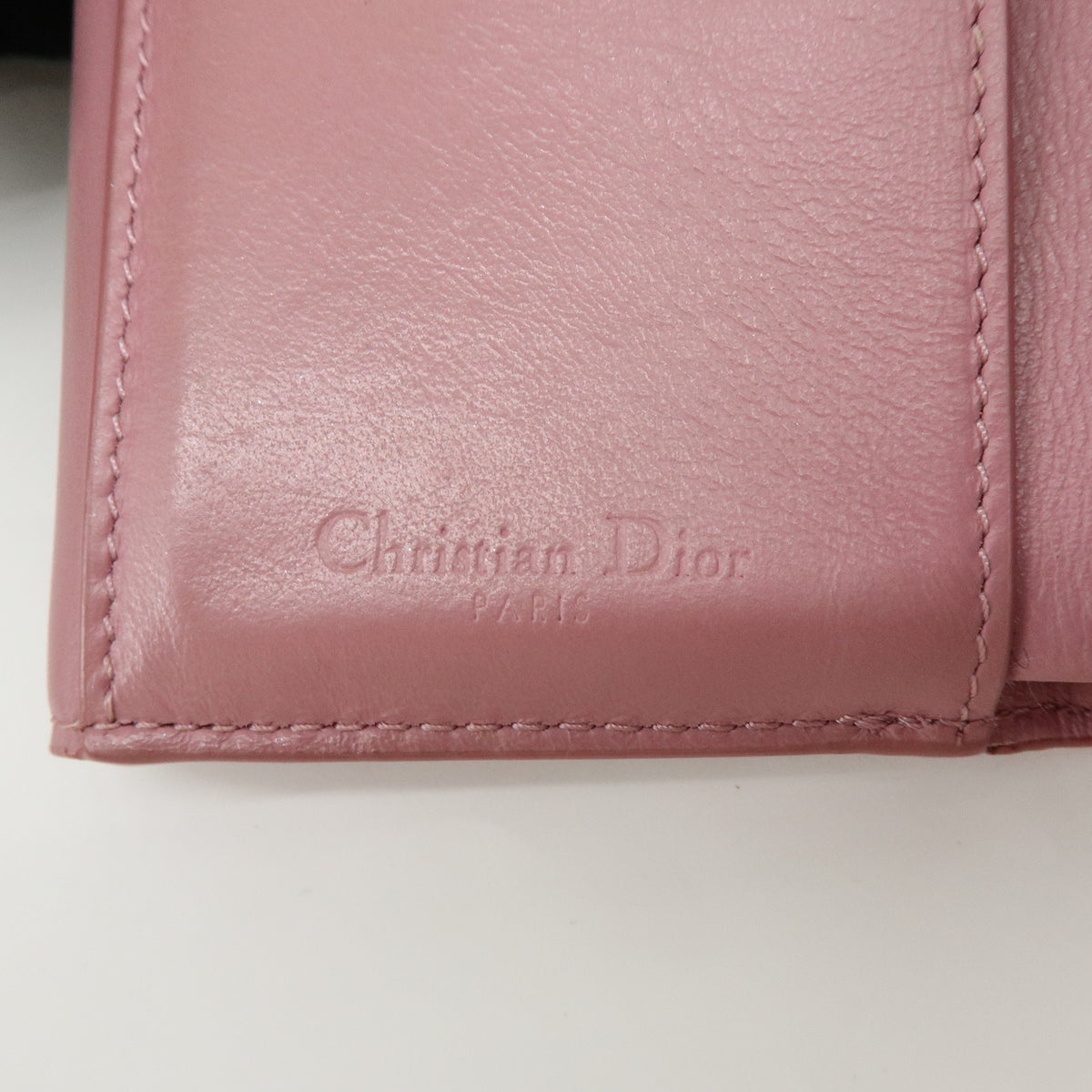 Christian Dior Lady Dior Cannage Patent Leather Bi-fold Compact Wallet