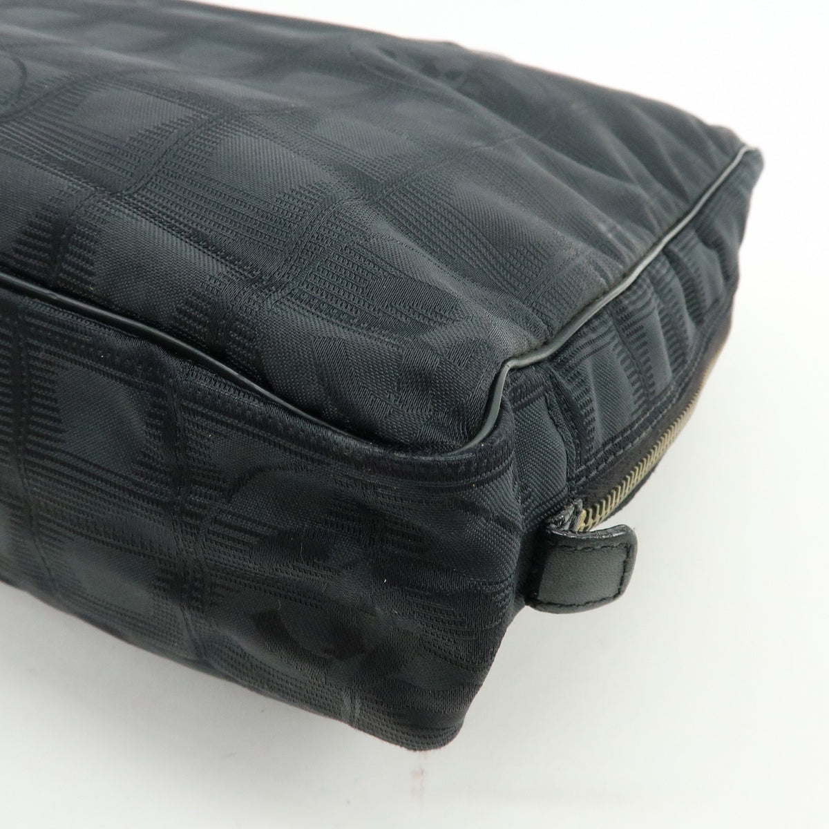 CHANEL New Travel Line Nylon Leather Briefcase Hand Bag Black A15974