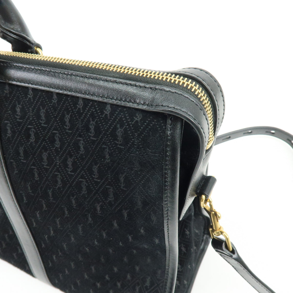 SAINT LAURENT PARIS LE MONOGRAMME Suede Leather 2Way Bag Black 578336