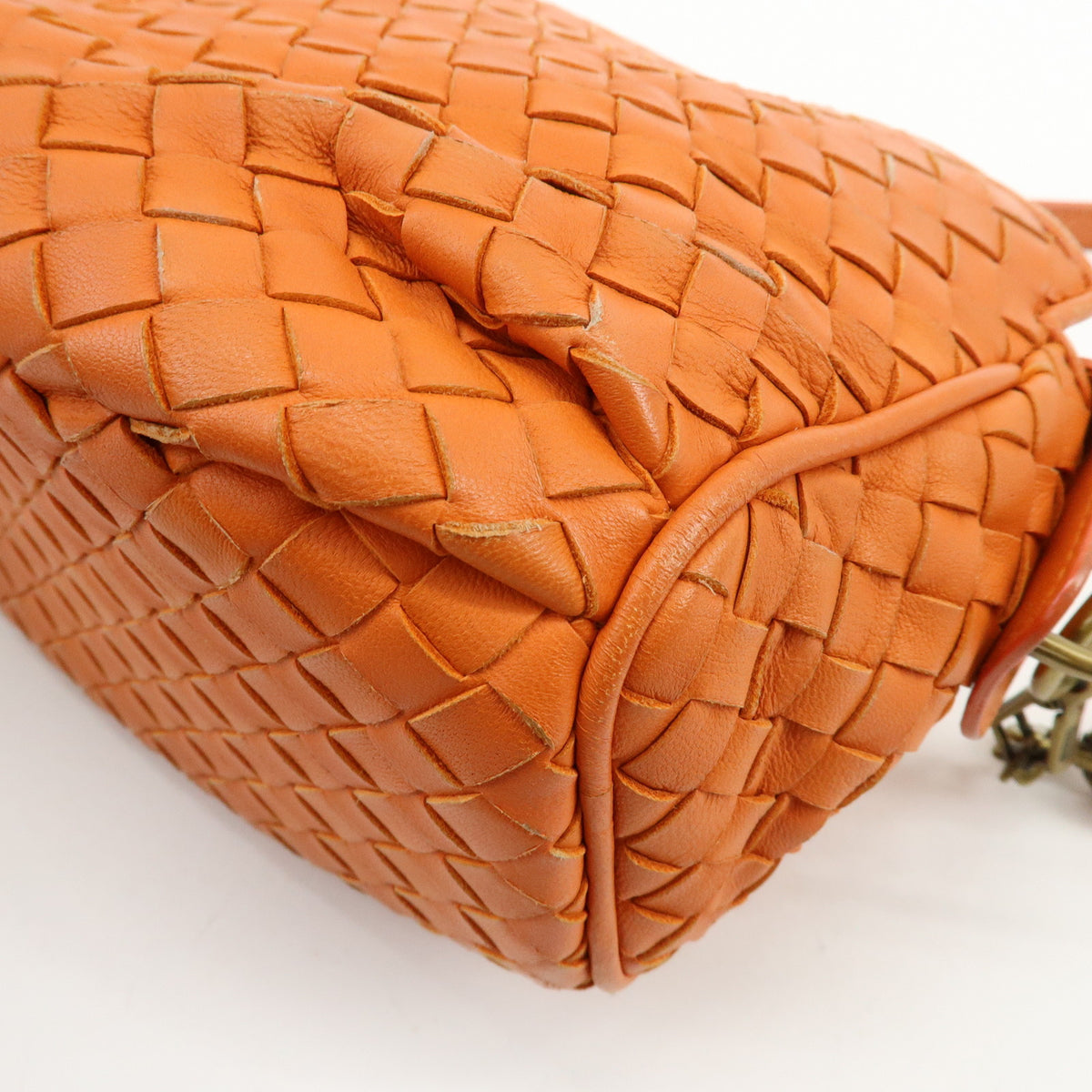 BOTTEGA VENETA Intrecciato Leather Shoulder Crossbody Bag Orange 192661