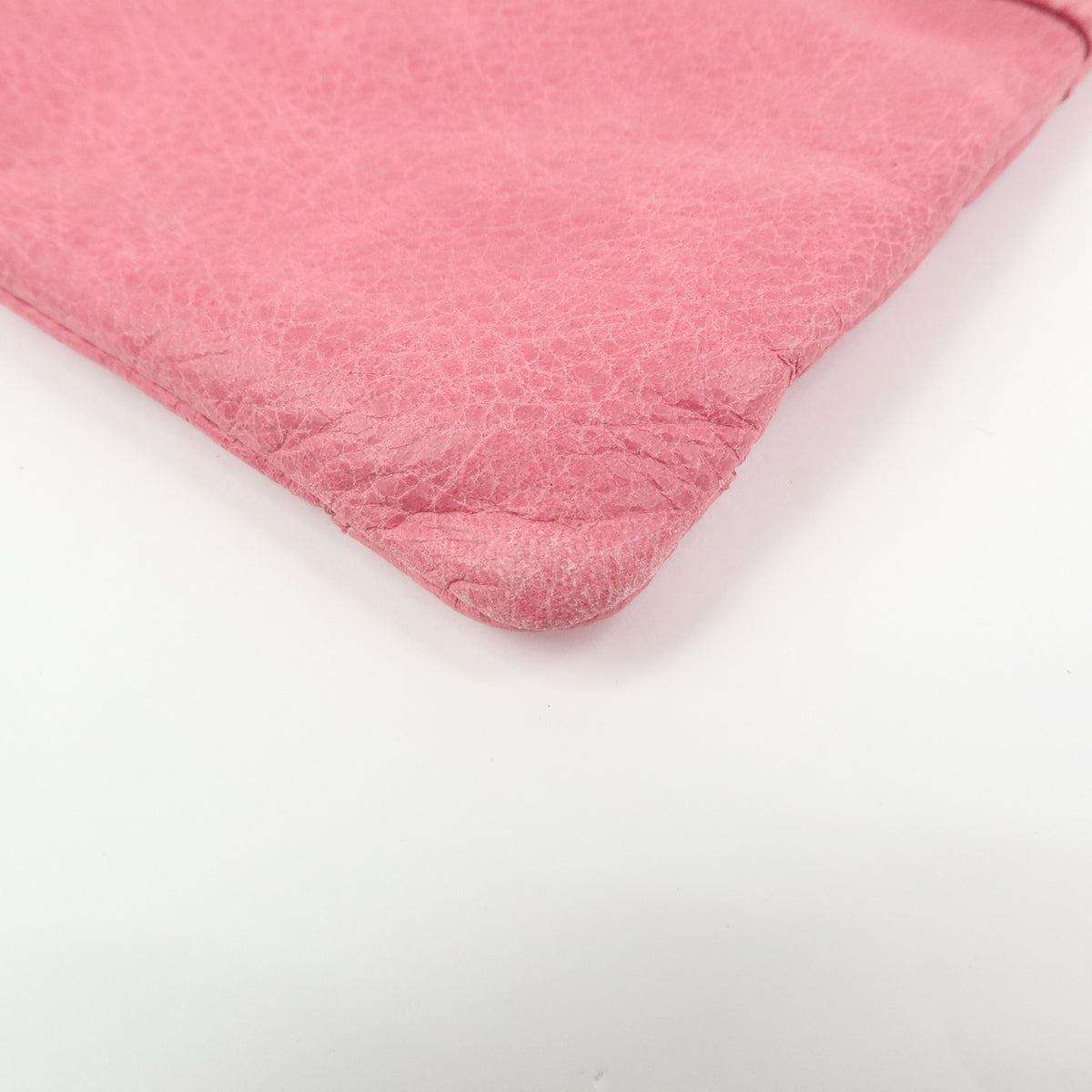 BALENCIAGA Classic Leather Mini Pouch Coin Purse Pink 130783